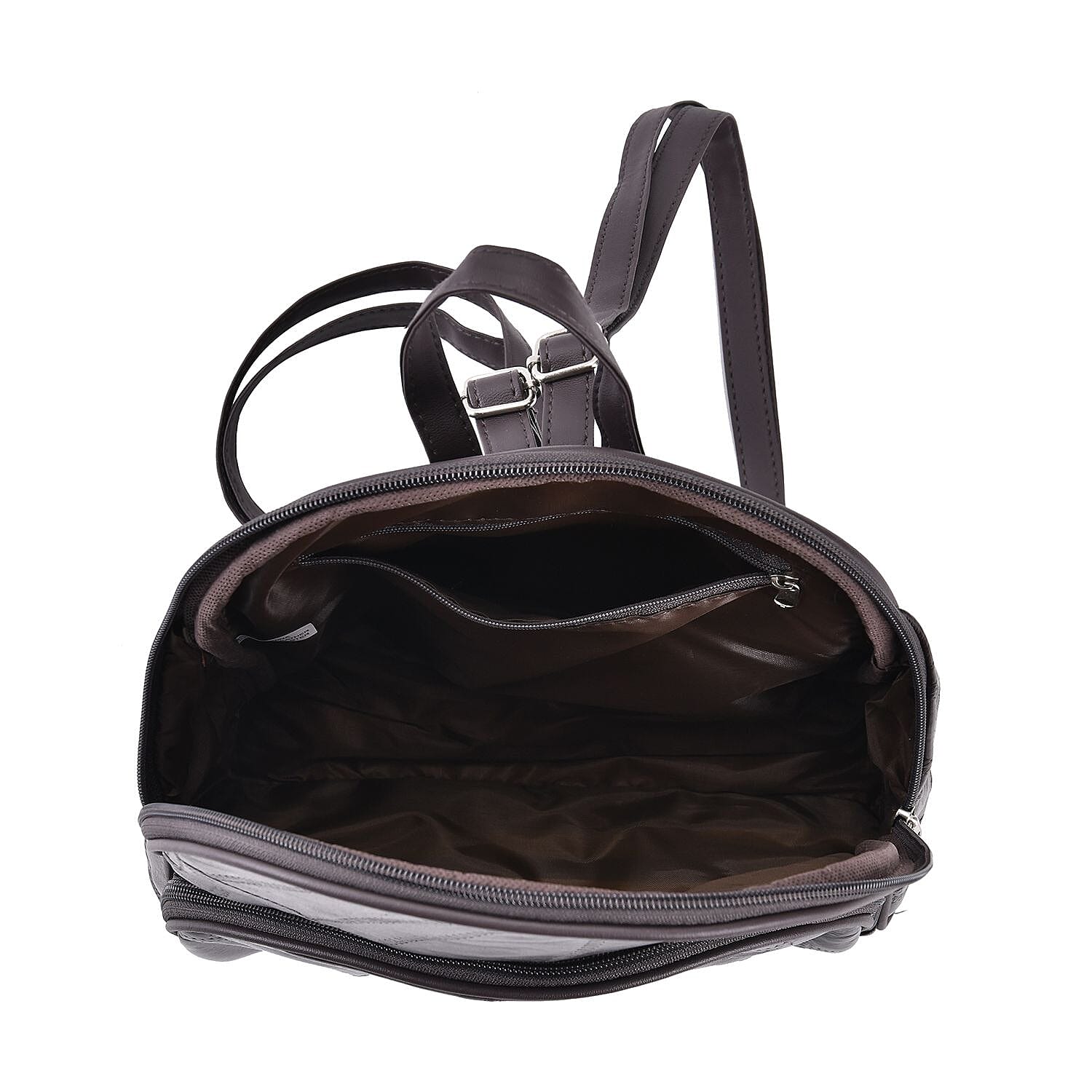 Sheepskin Leather Solid Backpack (Size 27x25x10 ) - Brown & Black