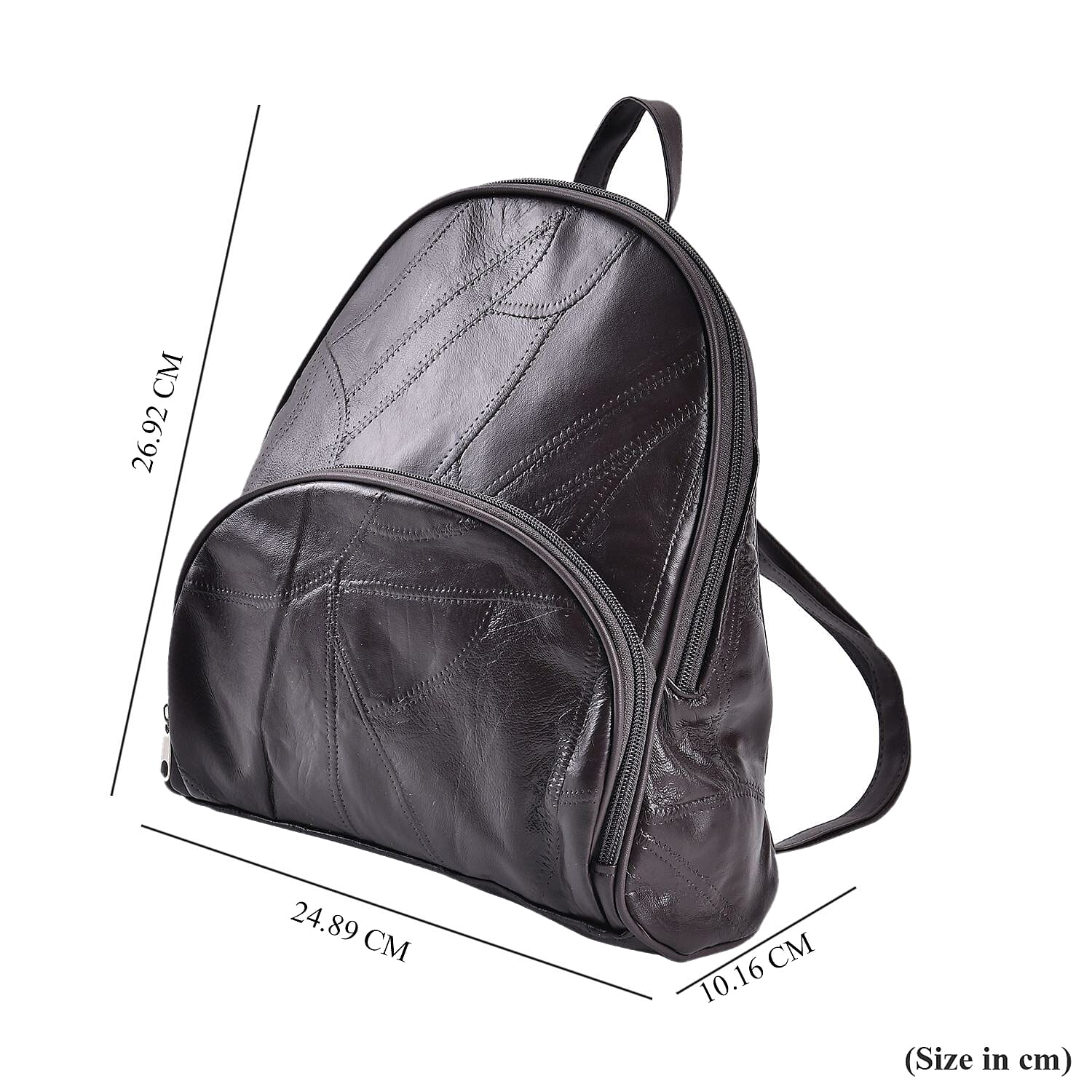 Sheepskin Leather Solid Backpack (Size 27x25x10 ) - Brown & Black