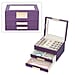 3 Layer Anti-Tarnish Jewellery Box with Transparent Glass Window at Top in Beige
