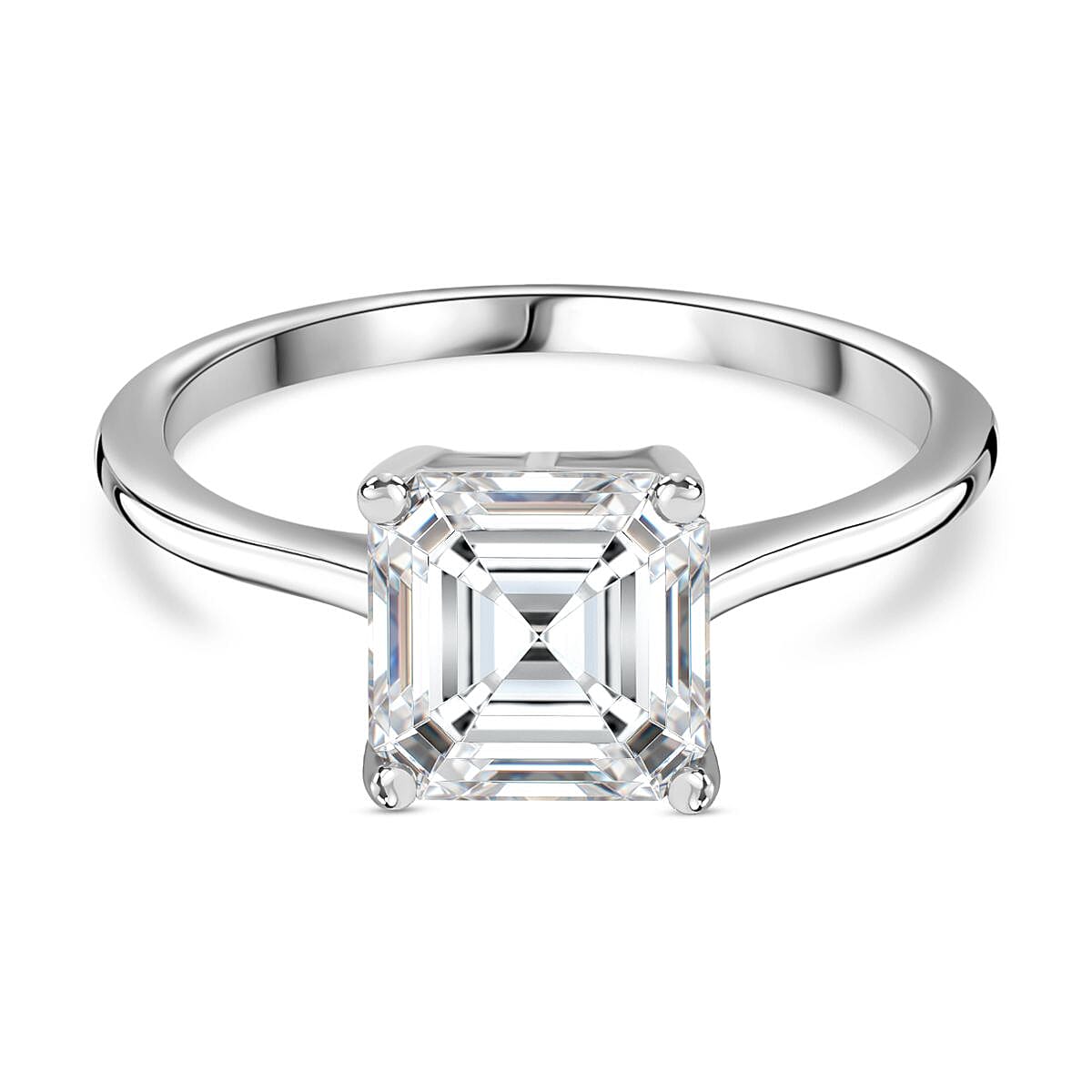 Petalite Solitaire Ring in Platinum Overlay Sterling Silver 1.34 Ct.