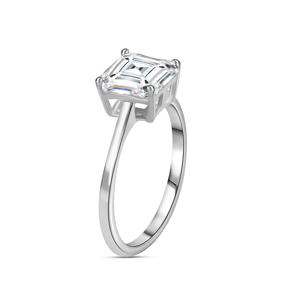 Petalite Solitaire Ring in Platinum Overlay Sterling Silver 1.34 Ct.