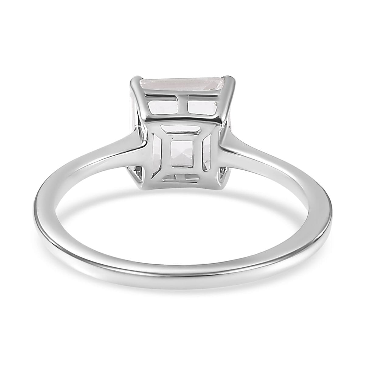 Petalite Solitaire Ring in Platinum Overlay Sterling Silver 1.34 Ct.