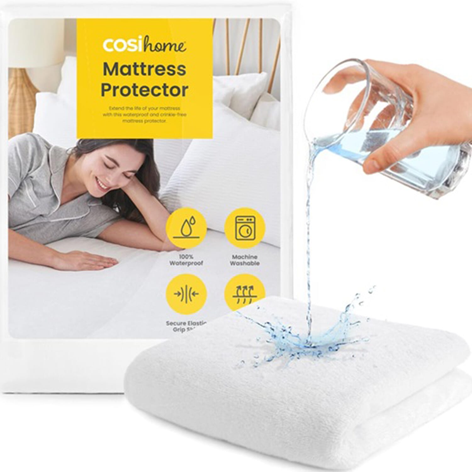 Cosi Home Waterproof Mattress Protector (King Size) - White