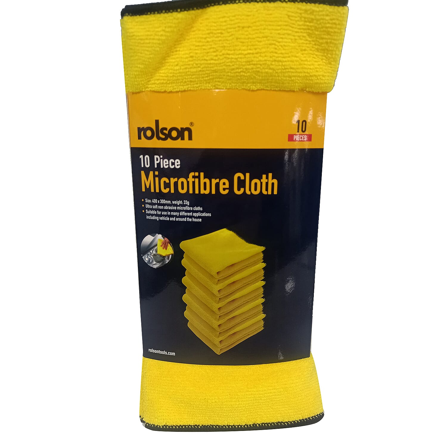 ROLSON 10 Pack Ultrasoft Super Absorbant Microfibre Cloth - Clean, Buff, Polish -30 x 40 cm, 33g weight