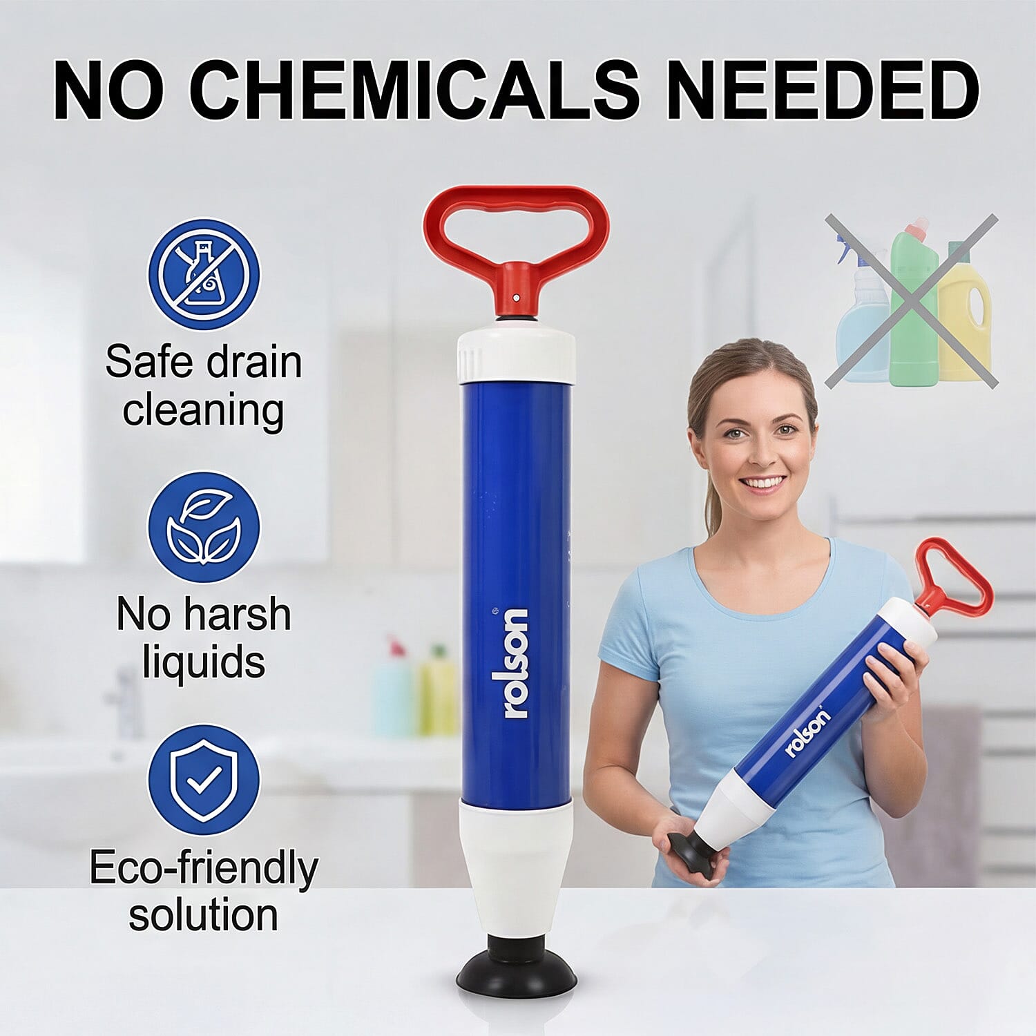 ROLSON High Pressure Drain Blaster (Cleans Drain Without Chemicals)