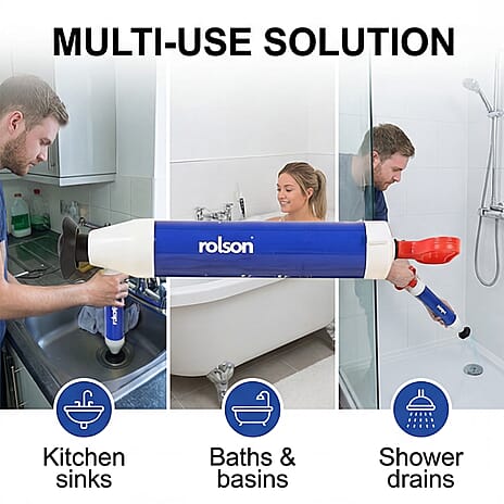 Rolson High Pressure Drain Blaster (Cleans Drain Without Chemicals)