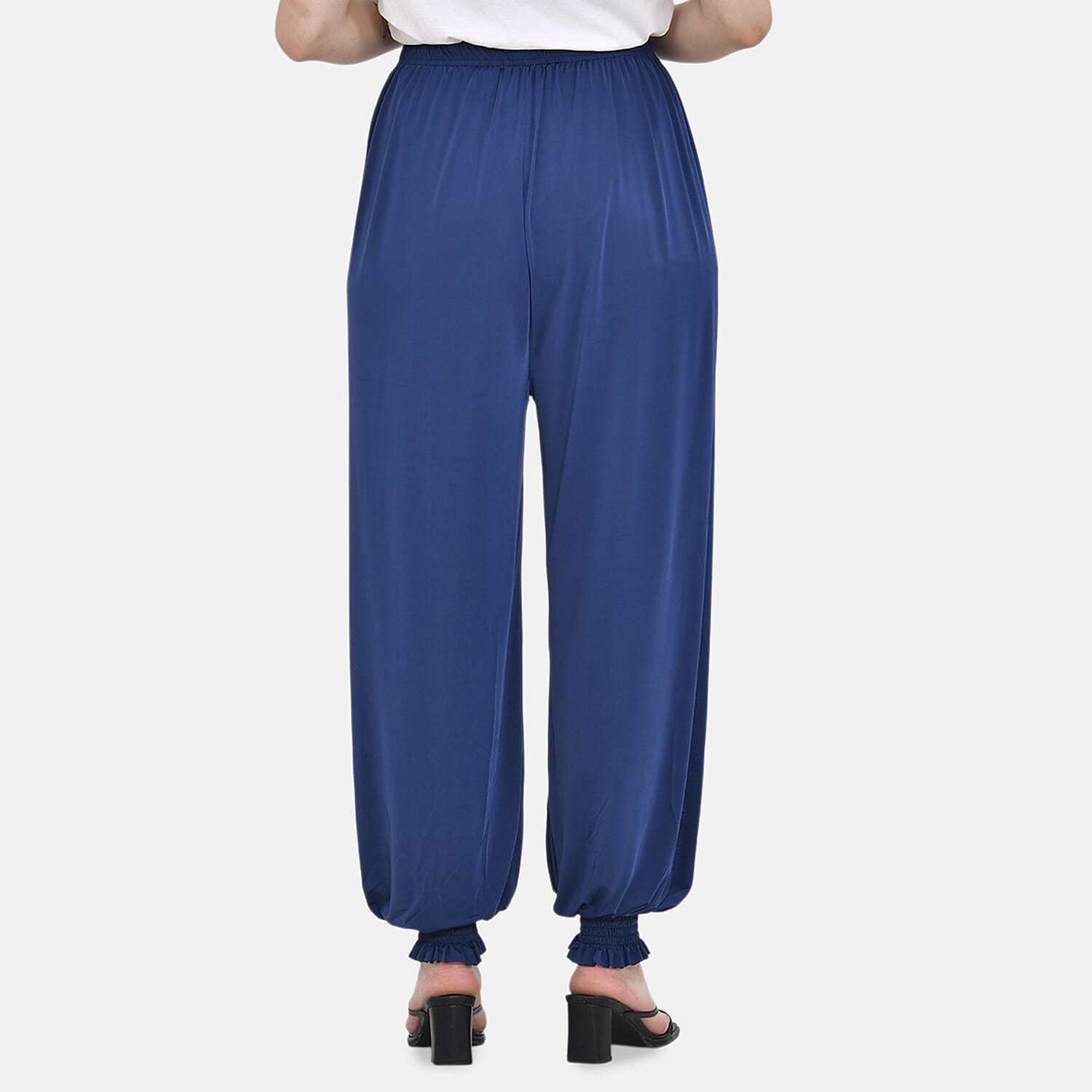 Tamsy Womens Loose Fit Harem Style Trousers (Size 16-24) - Blue