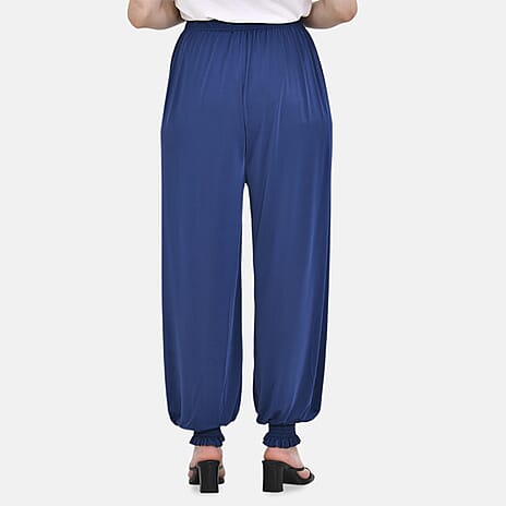 Tamsy Womens Loose Fit Harem Style Trousers (Size 16-24) - Blue