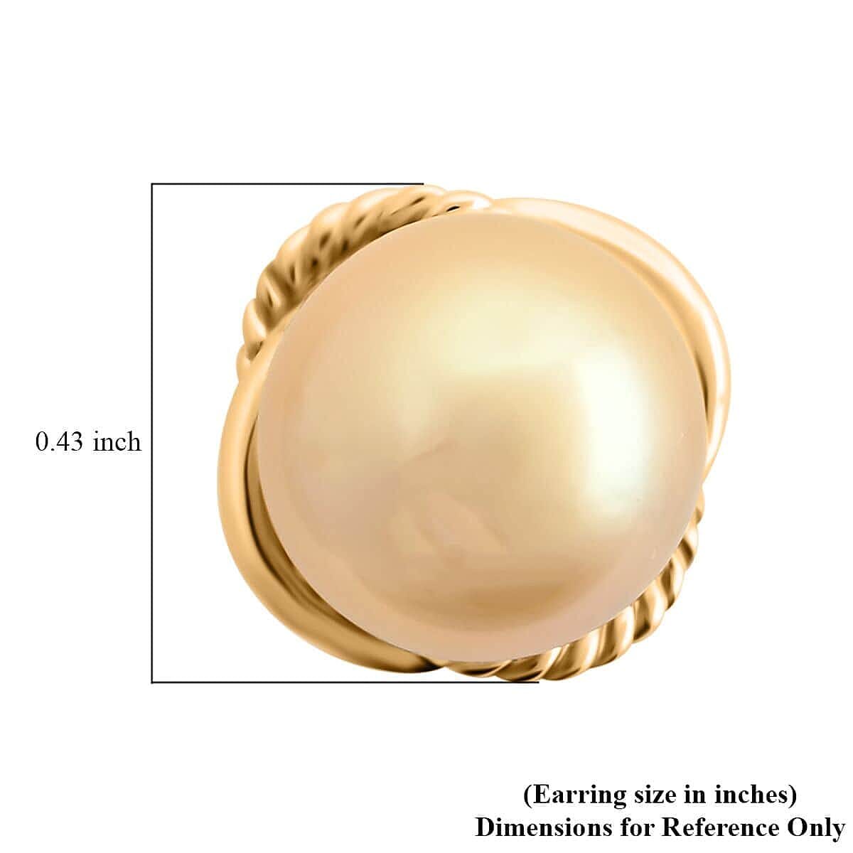 18K Yellow Gold AAA Golden South Sea Pearl AGI Certified Earring with Screw Back 10.92 Ct. 18K Yellow Gold AAA Golden South Sea Pearl AGI Certified Earring with Screw Back 10.92 Ct.