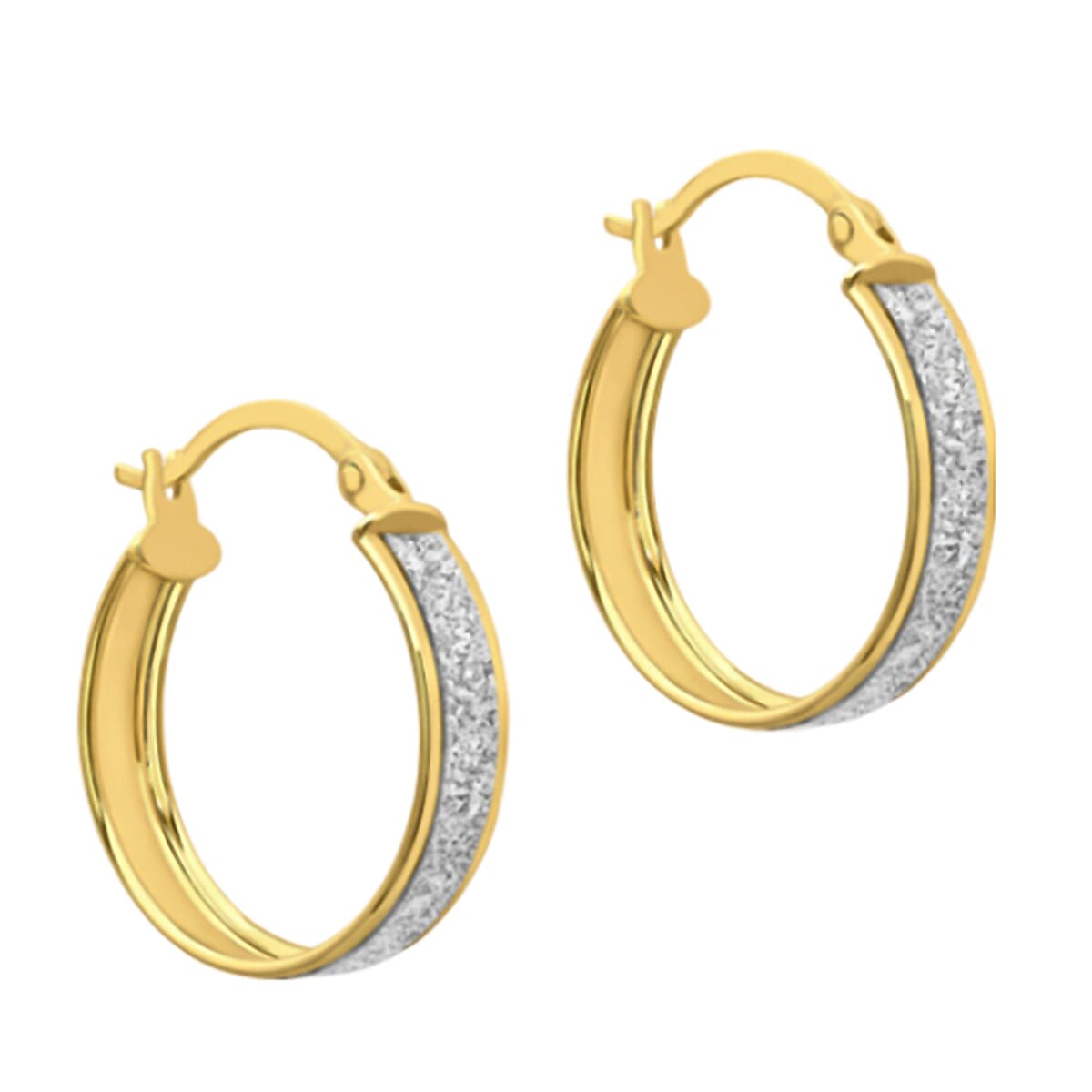 9K Yellow Gold Stardust Creole Earrings