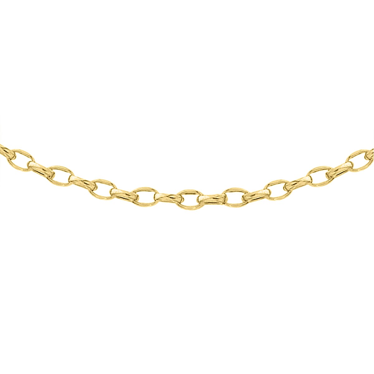9K Yellow Gold Oval Diamond Cut Belcher Chain (Size - 20)