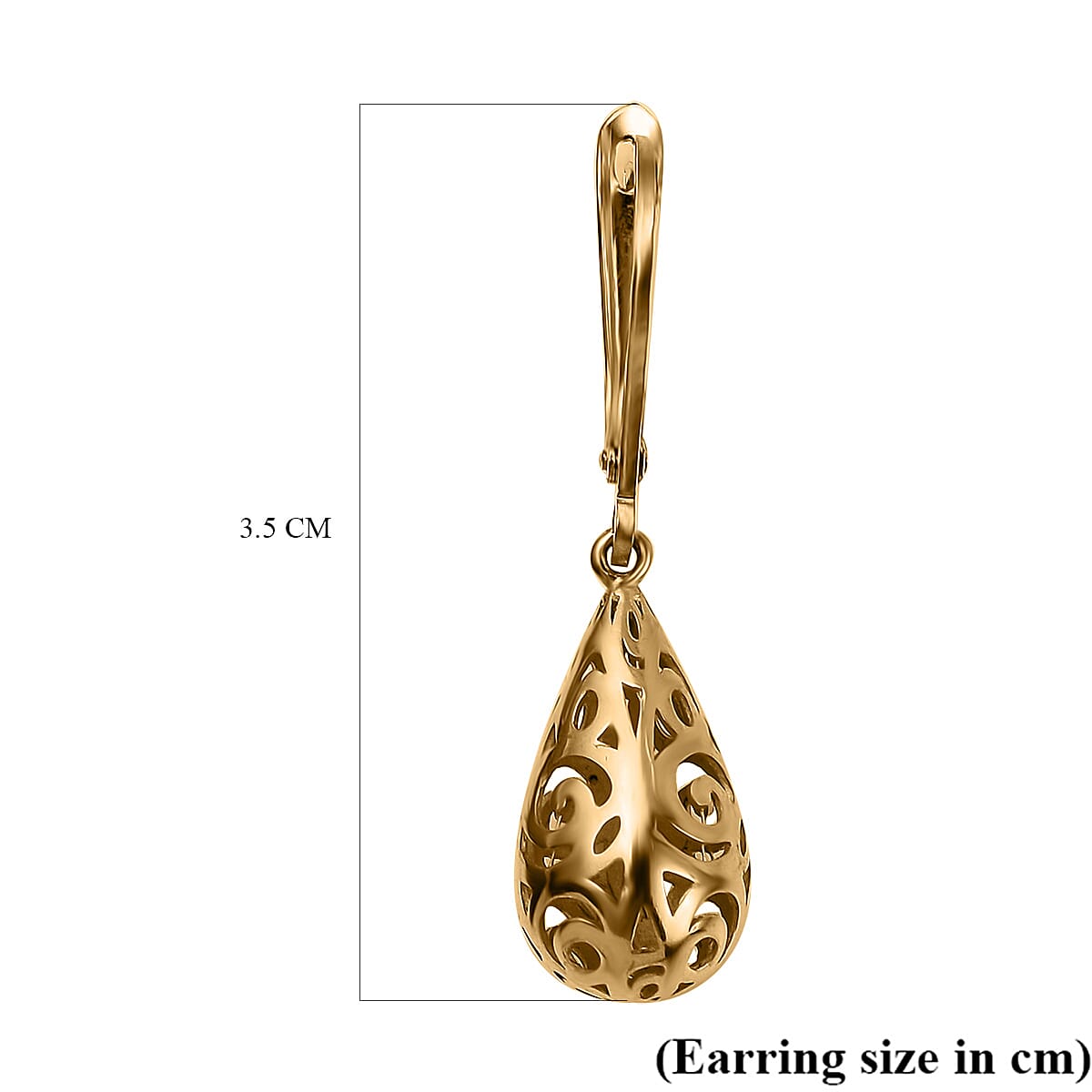 Italian Closeout Deal - First Time - 9K Yellow Gold Filigree Teardrop Earrings