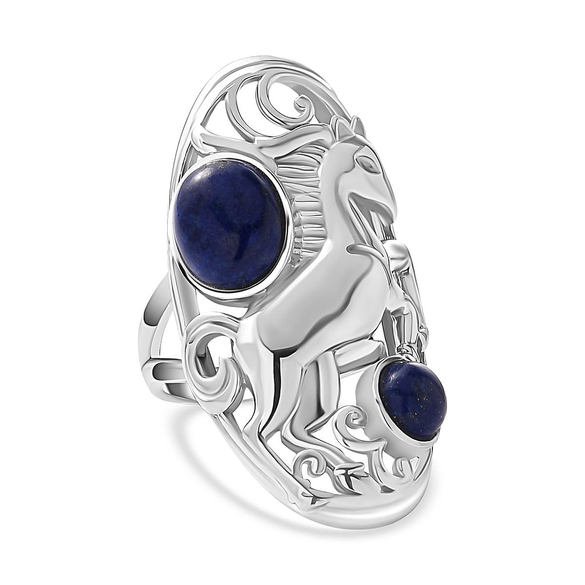 Artisan Lapis Lazuli Ring in Stainless Steel