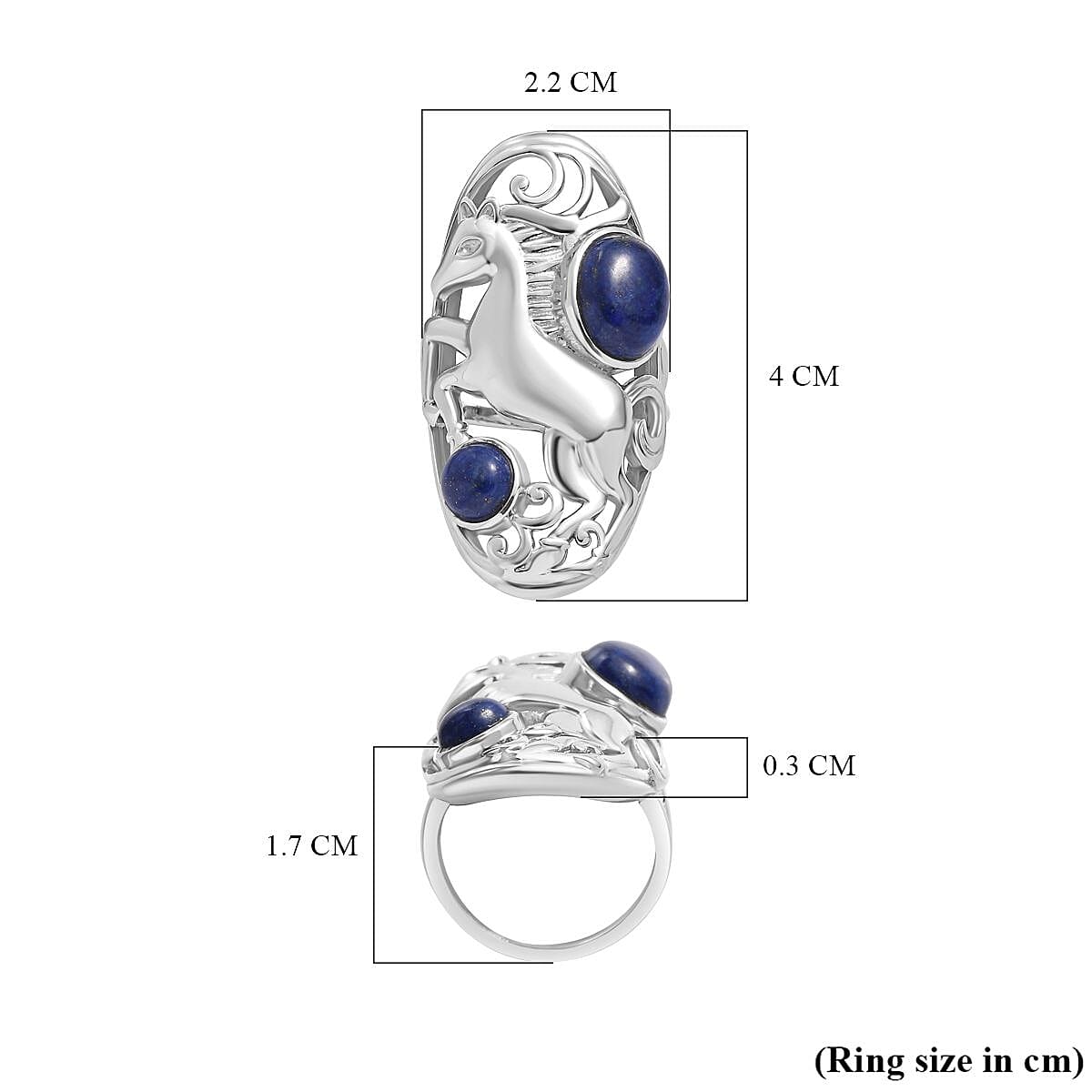 Artisan Crafted Lapis Lazuli Horse Ring