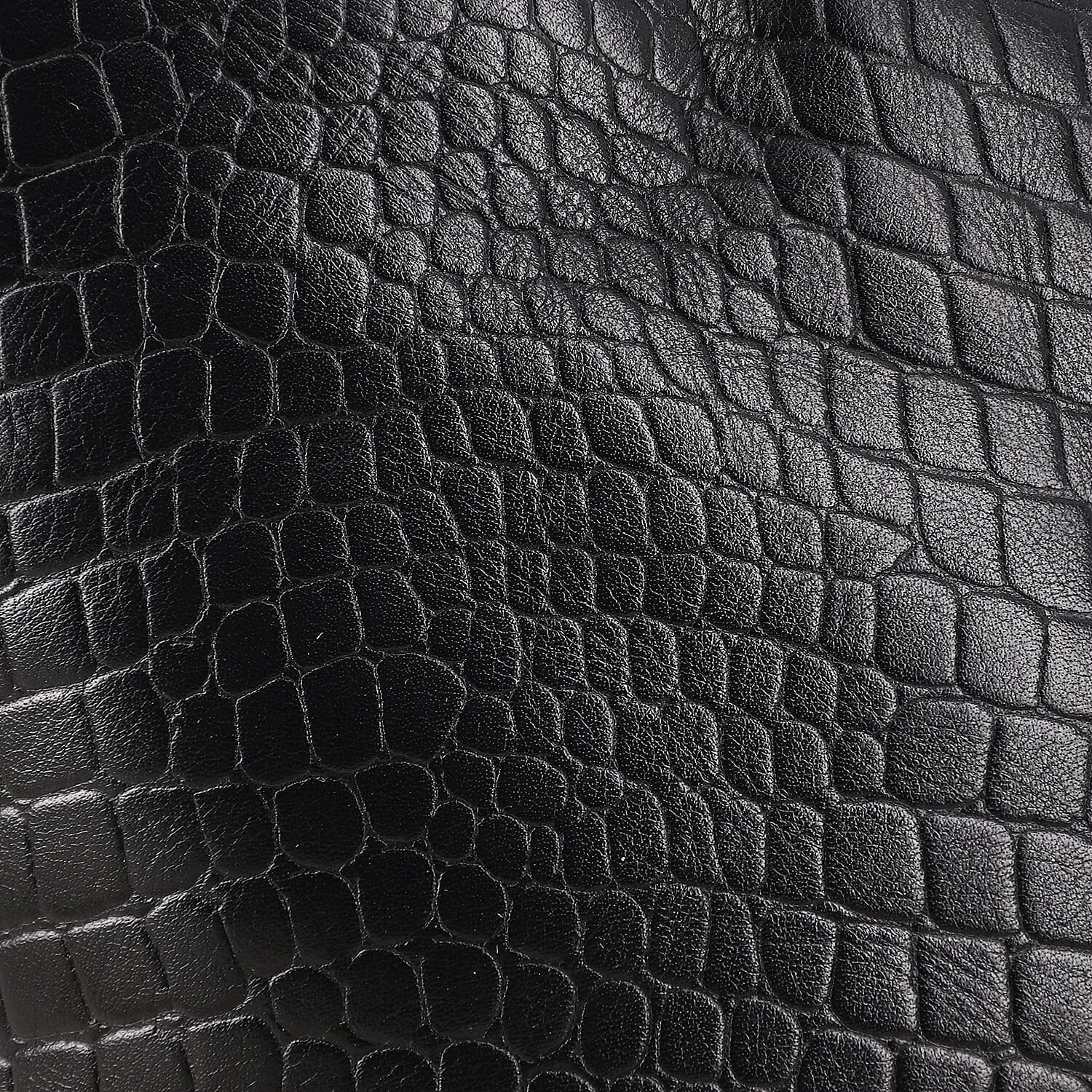 100% Genuine Leather Potli Crossbody Sling Bag - Black