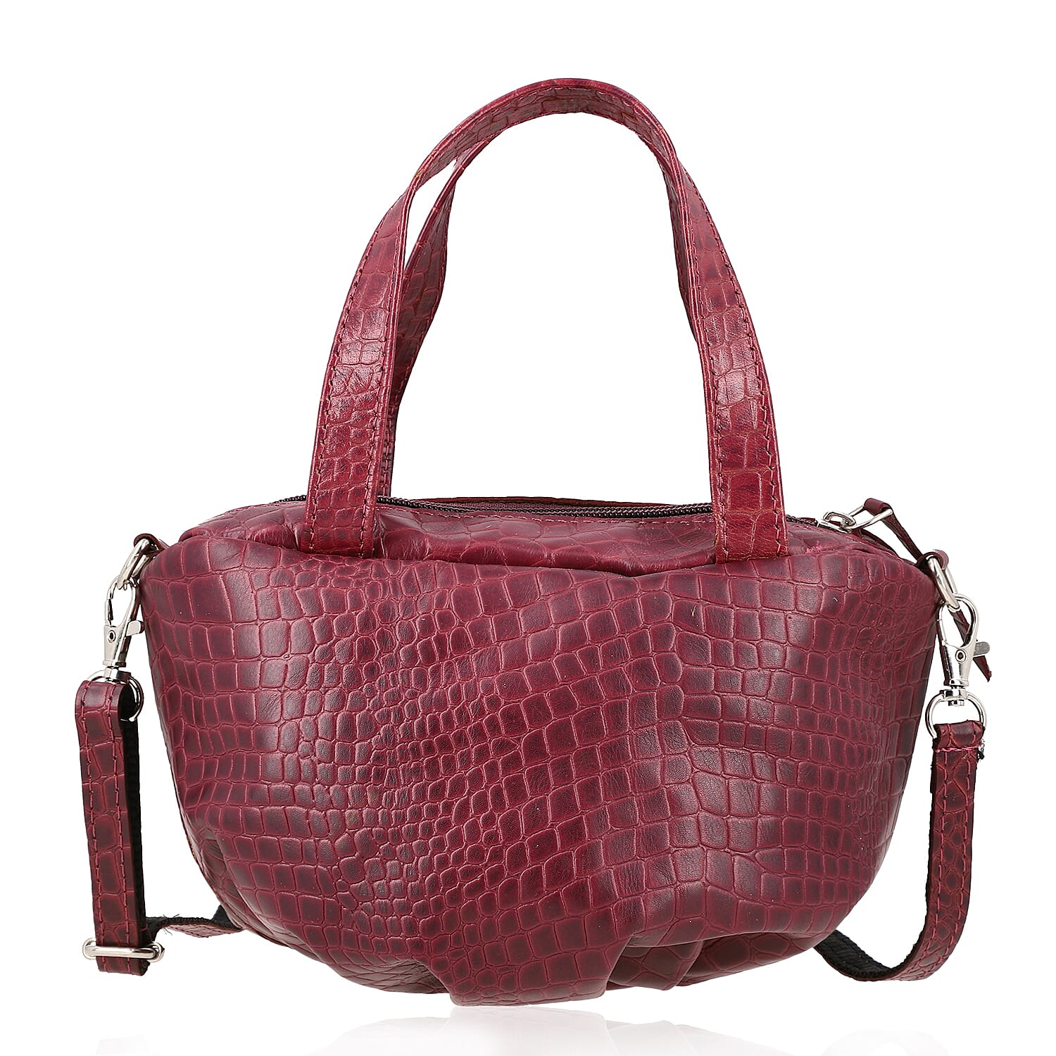 100% Genuine Leather Potli Pochette - Burgundy