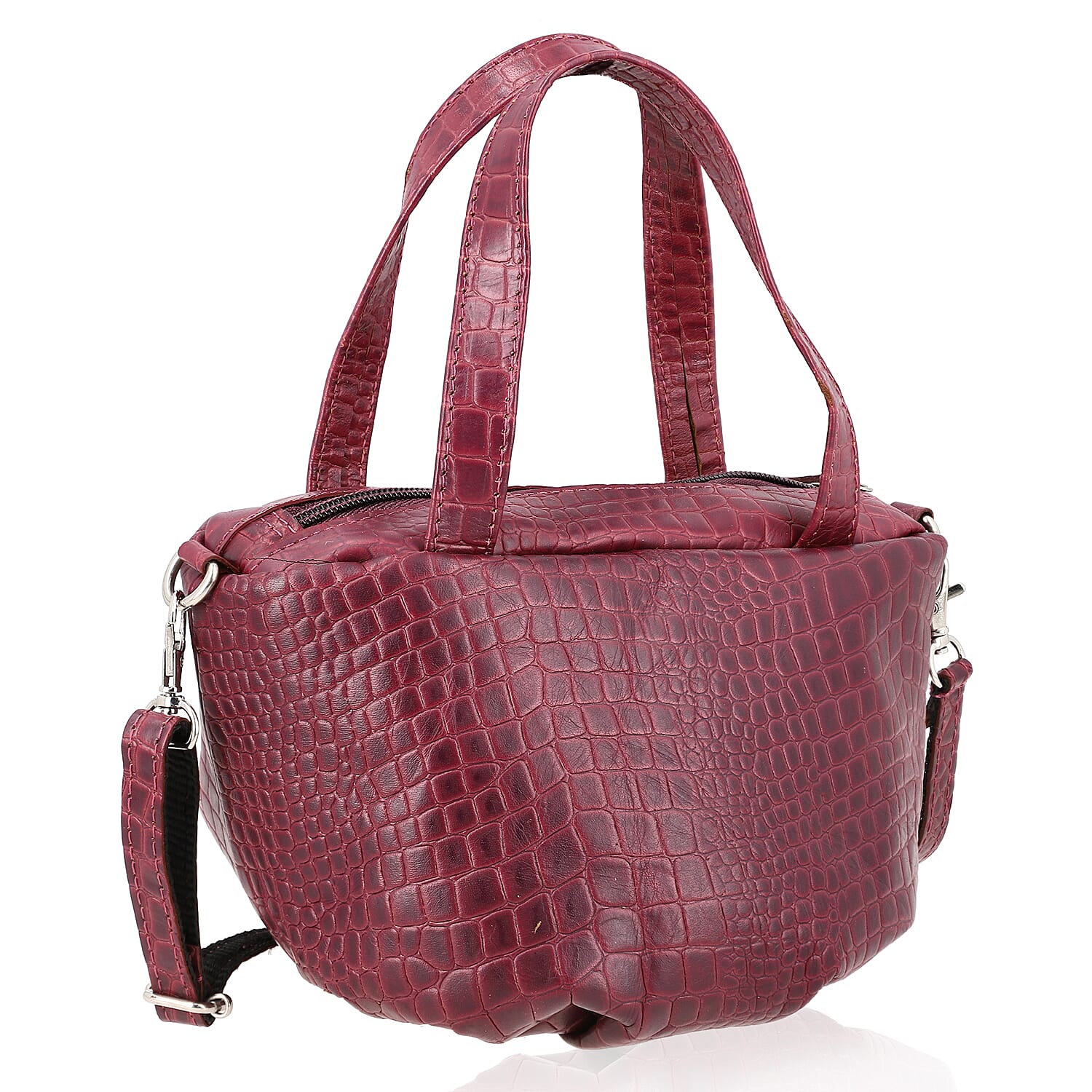 100% Genuine Leather Potli Pochette - Burgundy