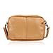 One Time Closeout - Genuine Leather  Crossbody Bag (Size 20x5x12 cm) - Tan