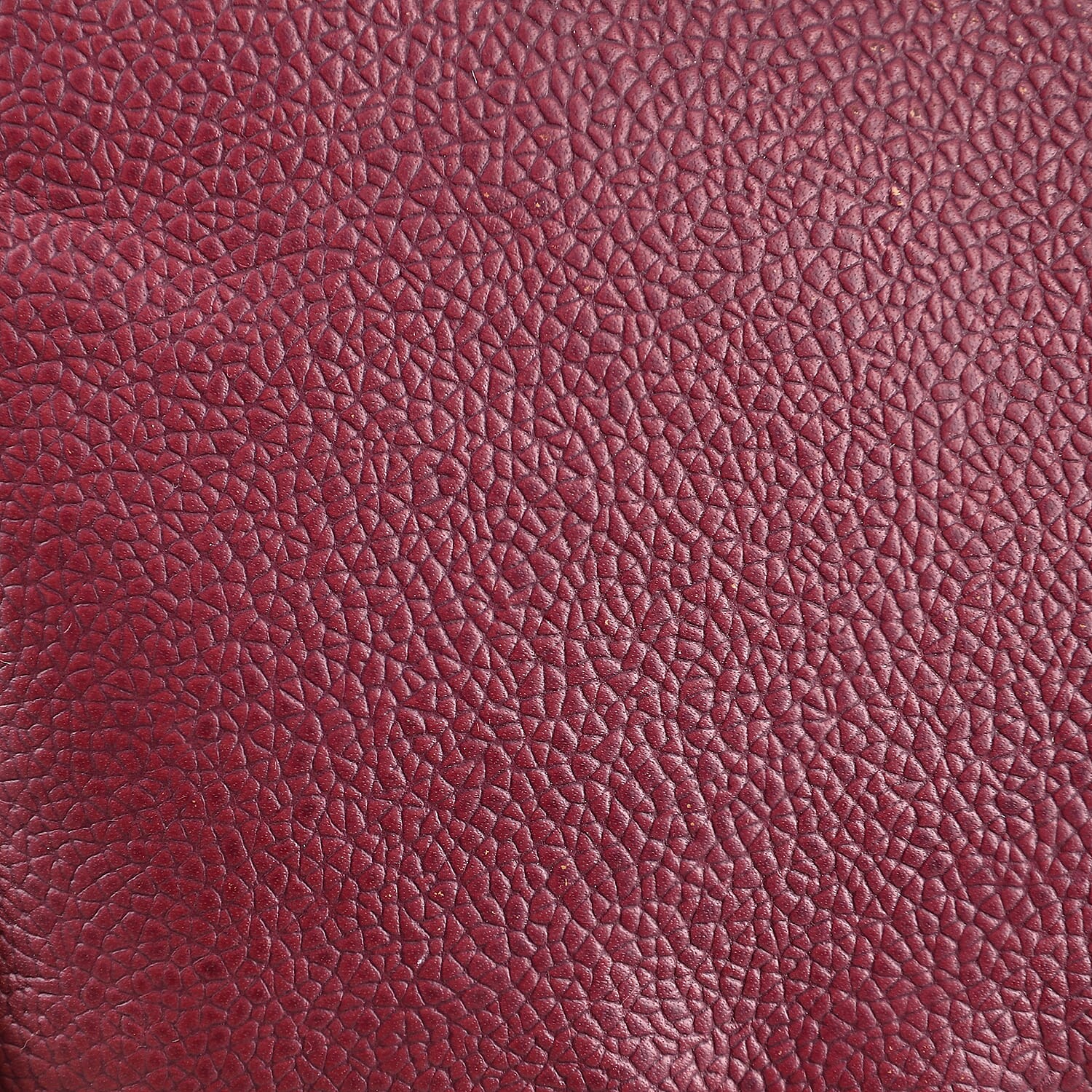 One Time Closeout - Genuine Leather Patterned Crossbody Bag (Size 20x5x12 cm) - Burgundy