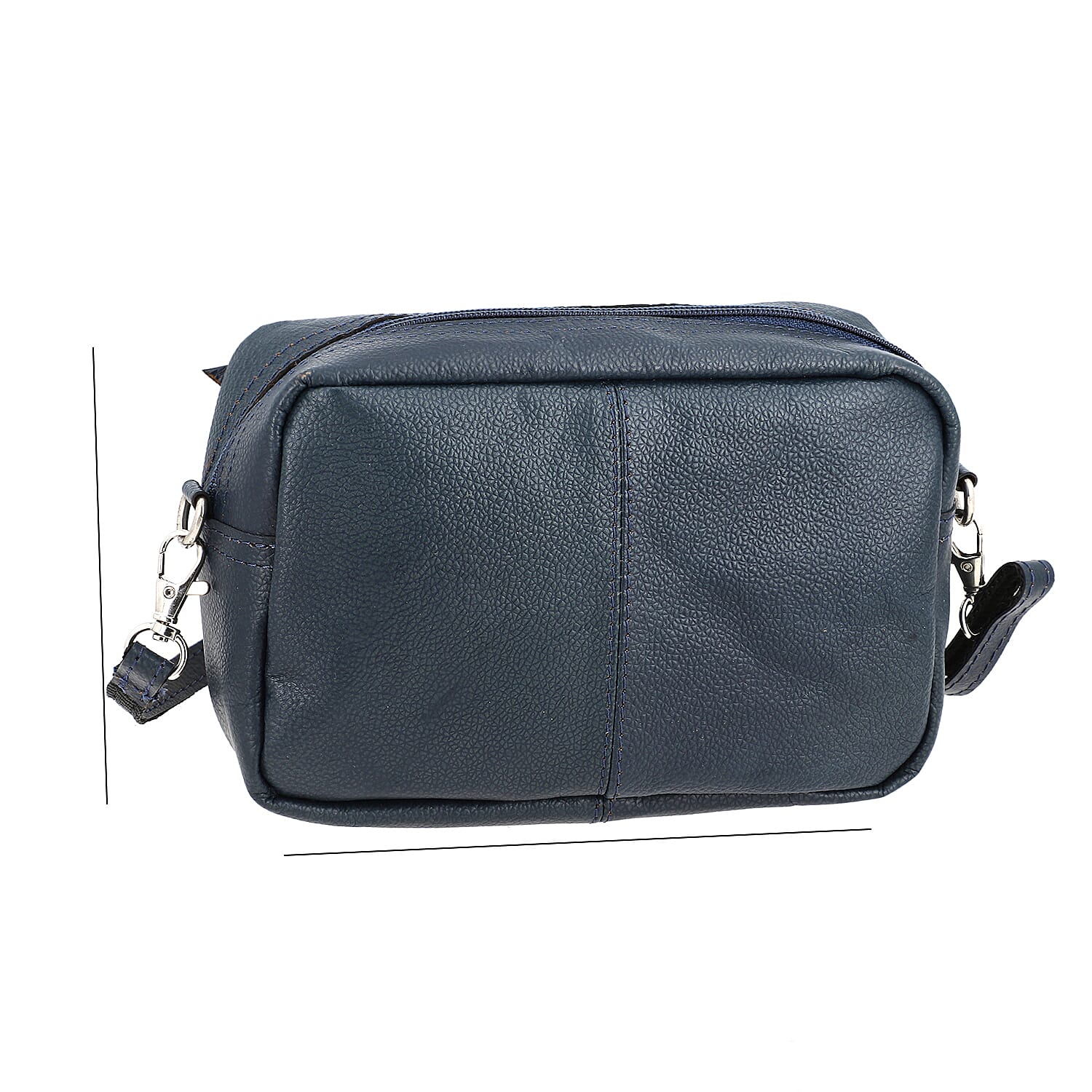 One Time Closeout - Leather Patterned Crossbody Bag (Size 20x5x12 cm) - Blue