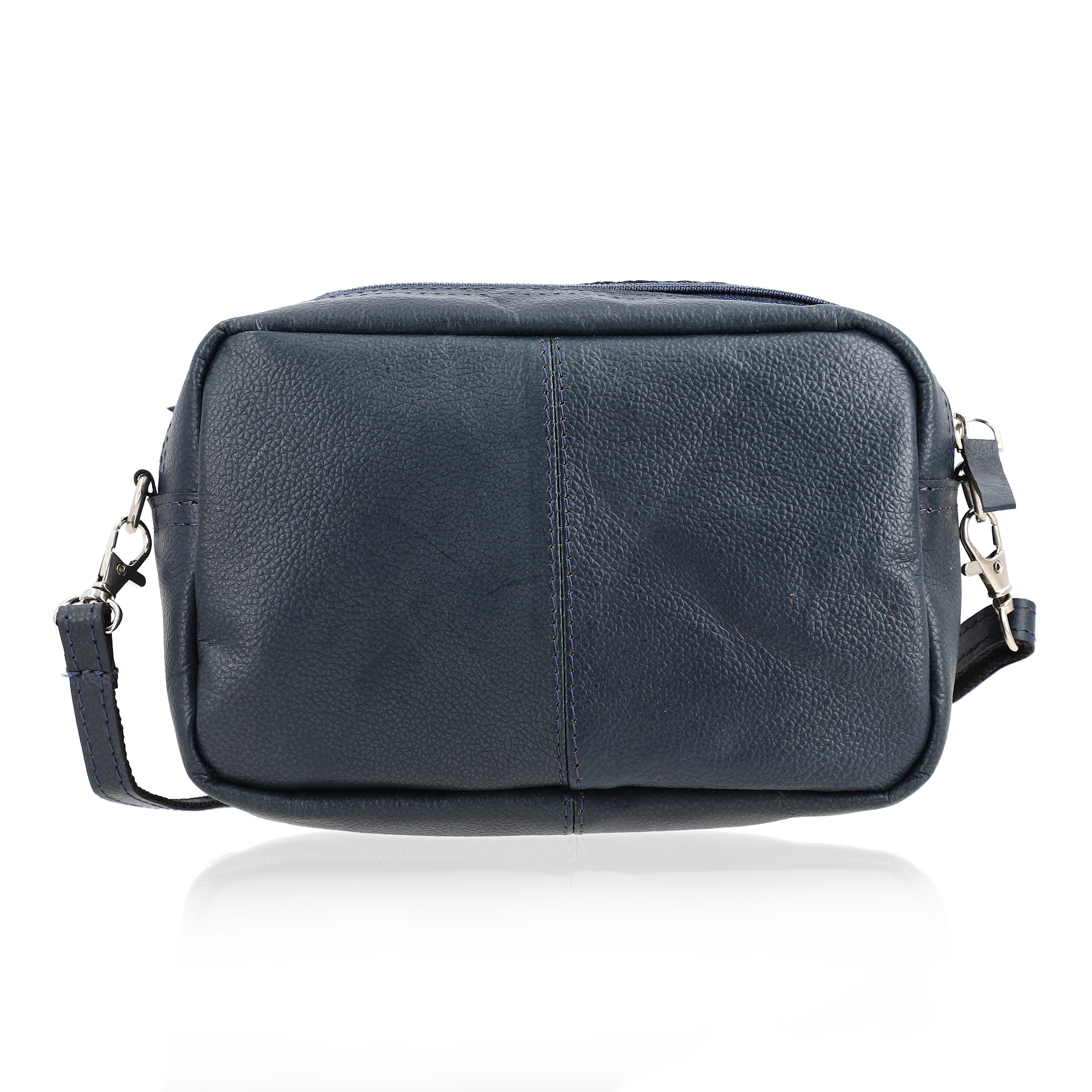 100% Genuine Leather Crossbody Sling Bag - Blue