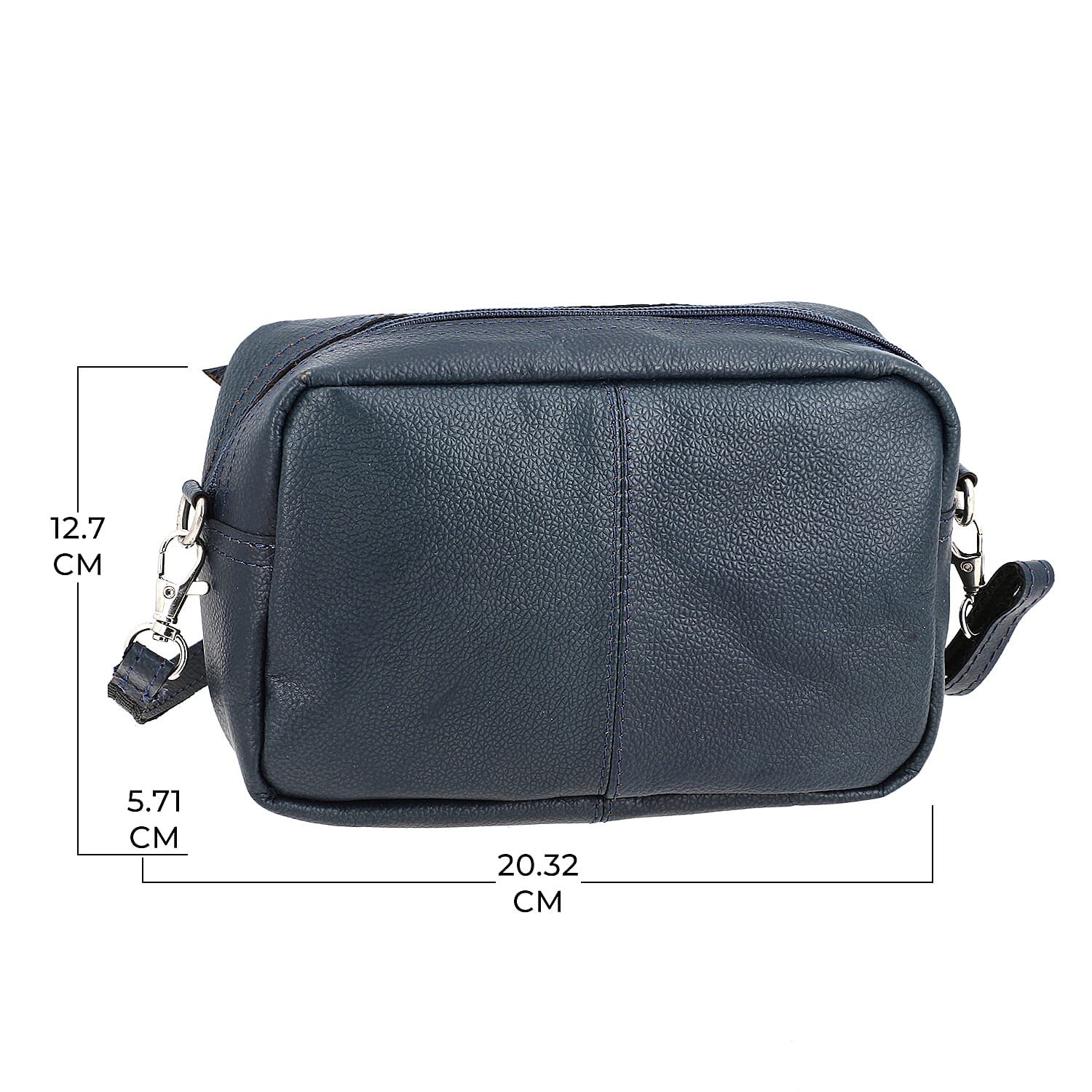 100% Genuine Leather Crossbody Sling Bag - Blue