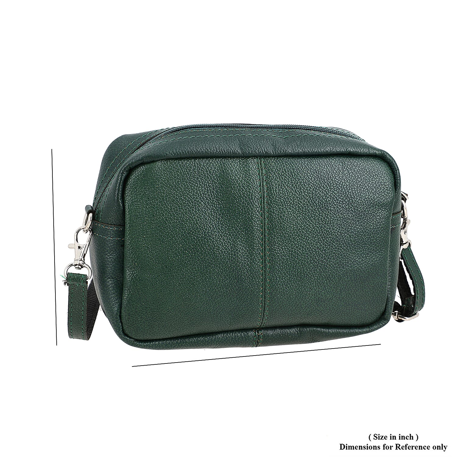 One Time Closeout - Leather Patterned Crossbody Bag (Size 20x5x12 cm) - Olive Green