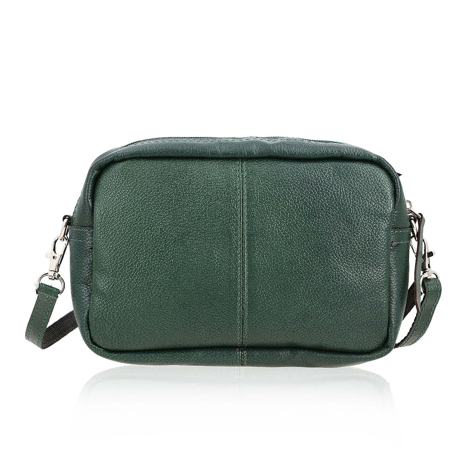 100% Genuine Leather Crossbody Sling Bag - Olive Green