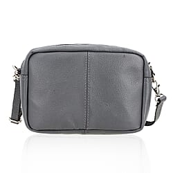 One Time Closeout - Genuine Leather Patterned Crossbody Bag (Size 20x5x12 cm) - Burgundy