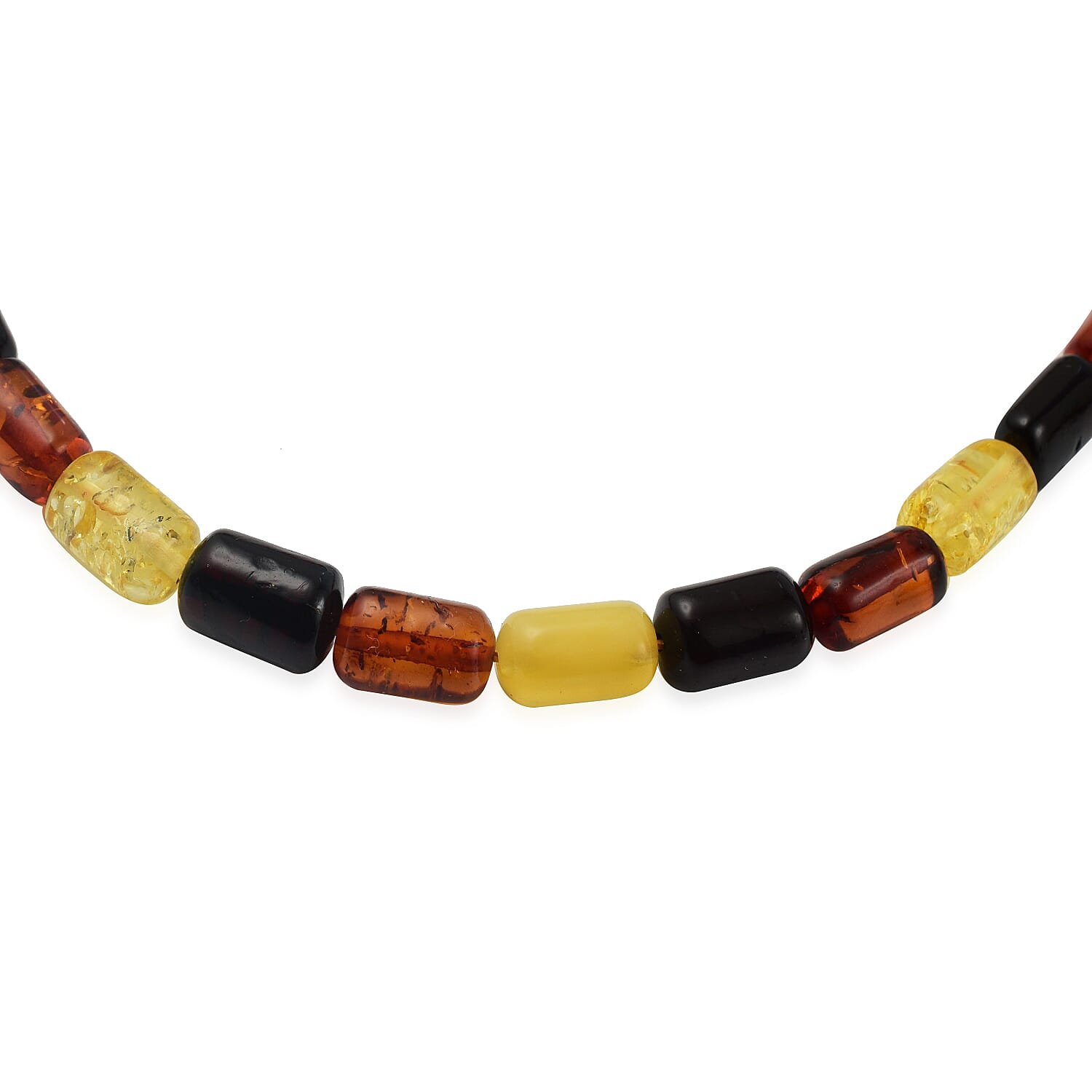 Tuscon Gem Find - Amber Barrel Necklace (Size 18). Total Wt 50 Cts