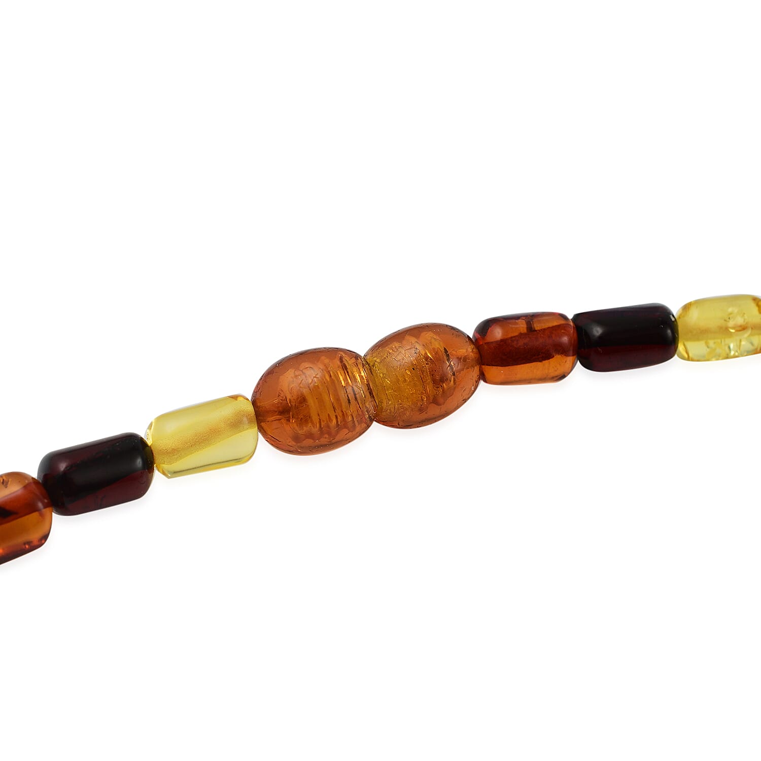 Tuscon Gem Find - Amber Barrel Necklace (Size 18). Total Wt 50 Cts