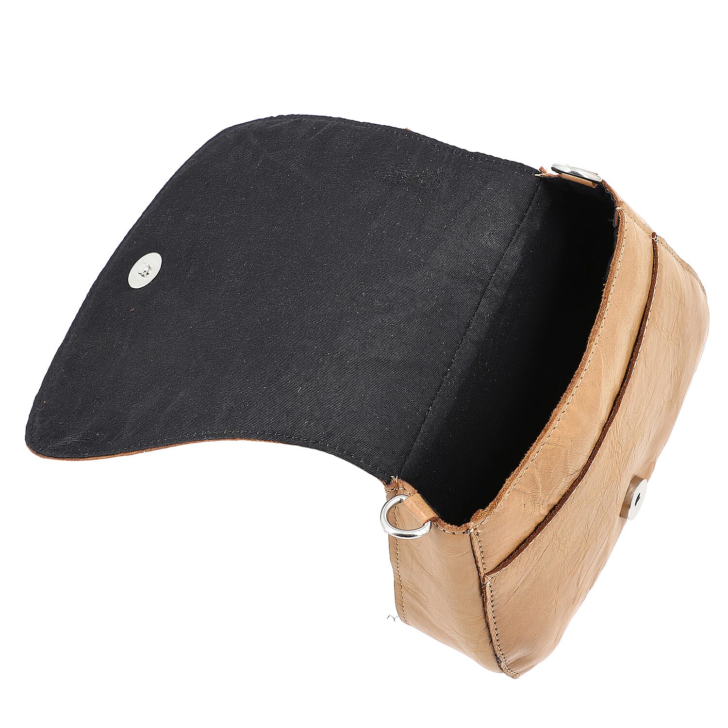 100% Genuine Leather Crossbody Bag (Size 20x6x15 cm) - Tan & Black