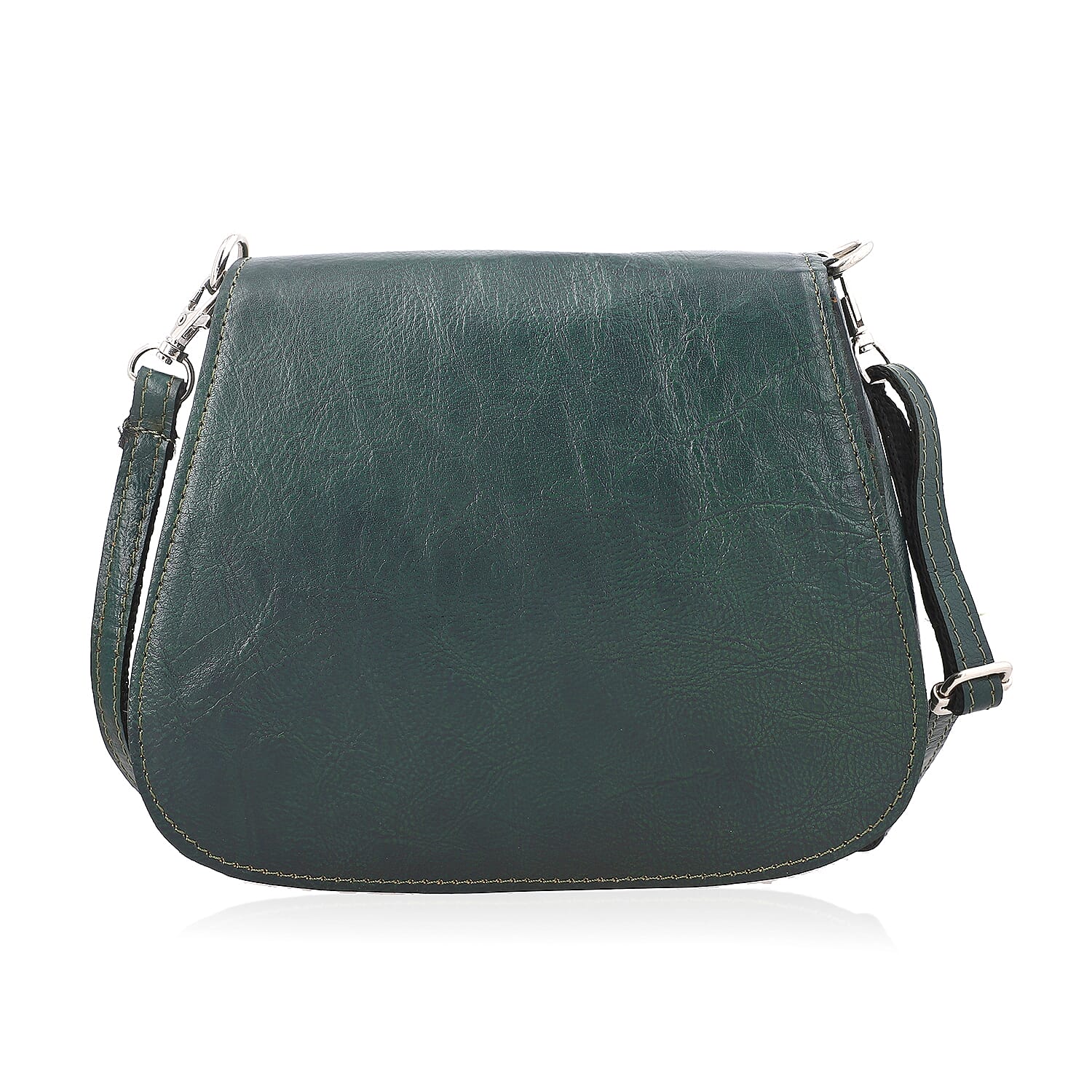 100% Genuine Leather Crossbody Bag (Size 20x6x15 cm) - Olive Green & Black