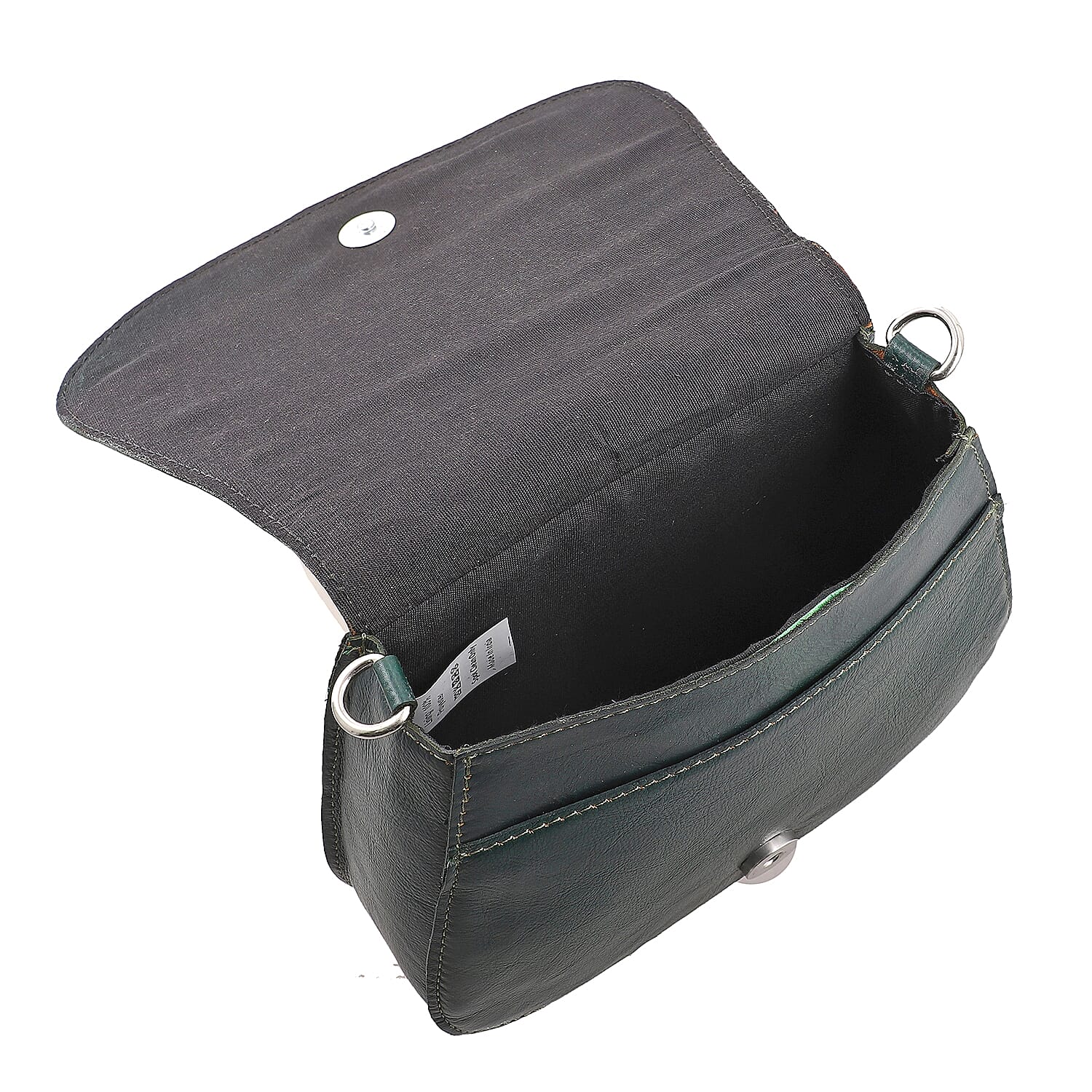 100% Genuine Leather Crossbody Bag (Size 20x6x15 cm) - Olive Green & Black