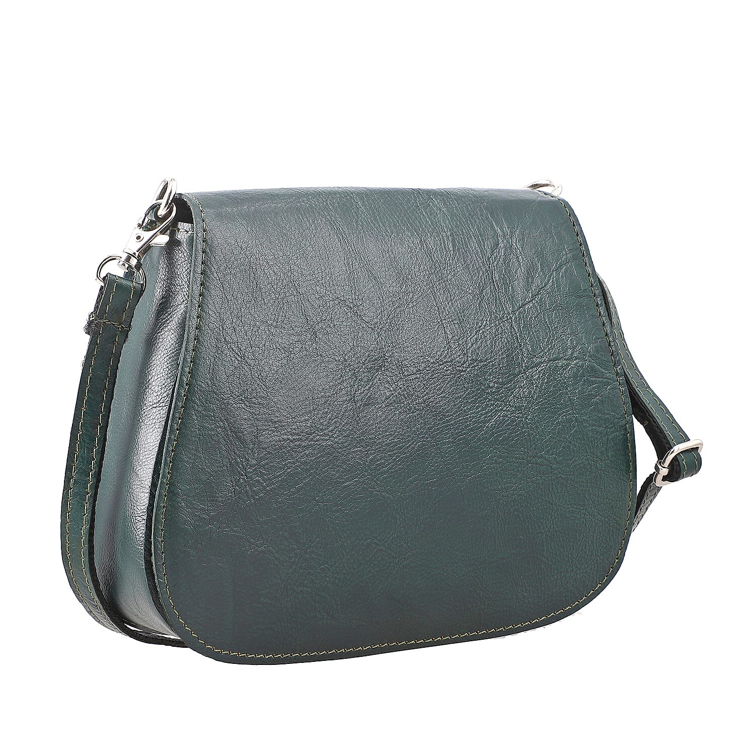 100% Genuine Leather Crossbody Bag (Size 20x6x15 cm) - Olive Green & Black