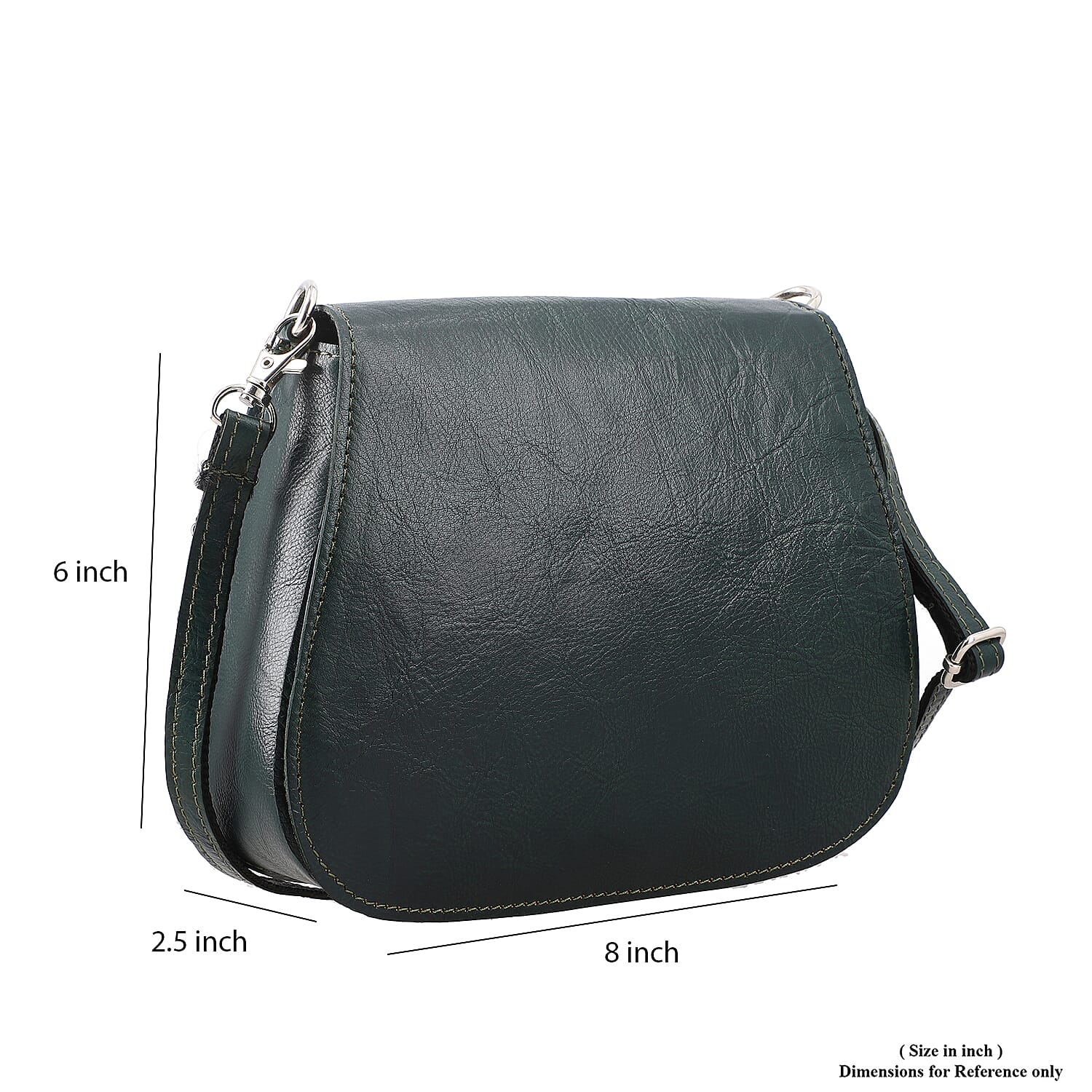 100% Genuine Leather Crossbody Bag (Size 20x6x15 cm) - Olive Green & Black