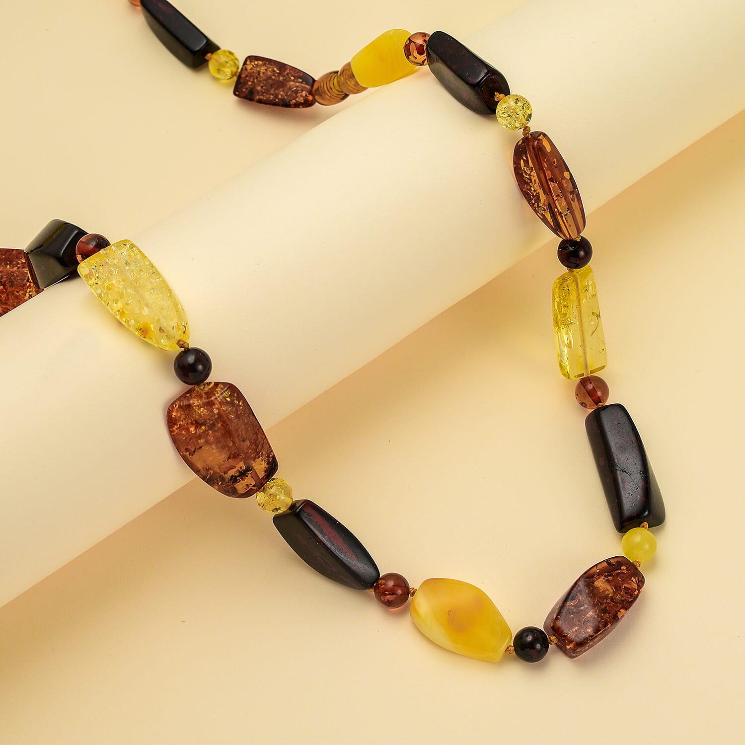 Tucson Gem Find- Rare Size Amber Beads Necklace (Size 28)