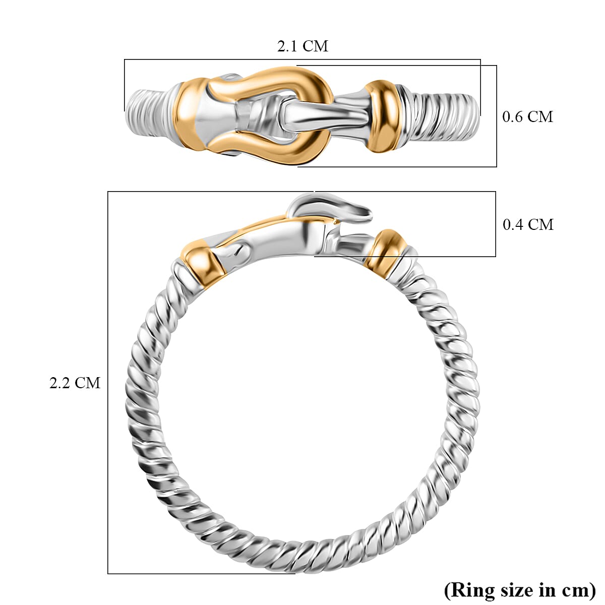 Designer Inspired Textured Stirrup Ring in Sterling Silver