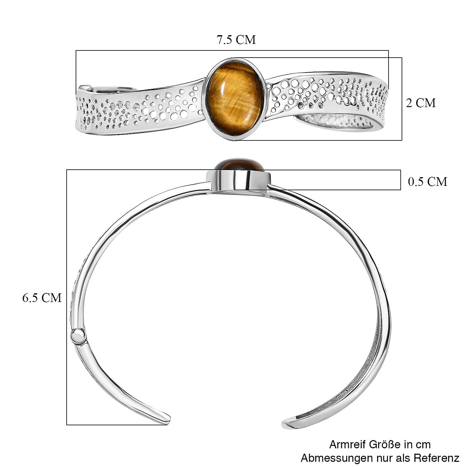 Tigers Eye Cuff Bangle (Size - 7.5)