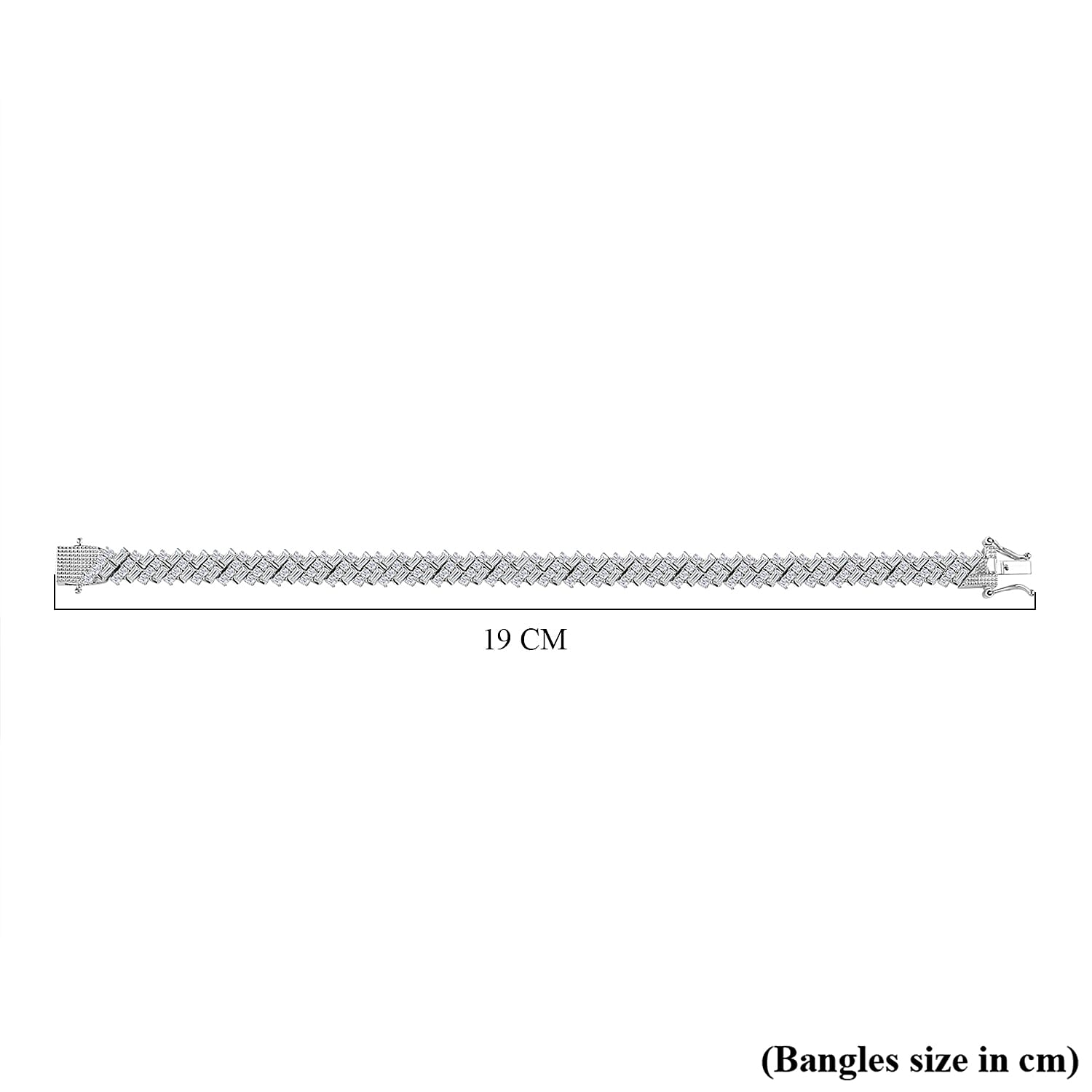 Moissanite Baguette Link Bracelet (Size - 7.5) in Platinum Overlay Sterling Silver 7.15 Ct, Silver Wt 15.66 GM
