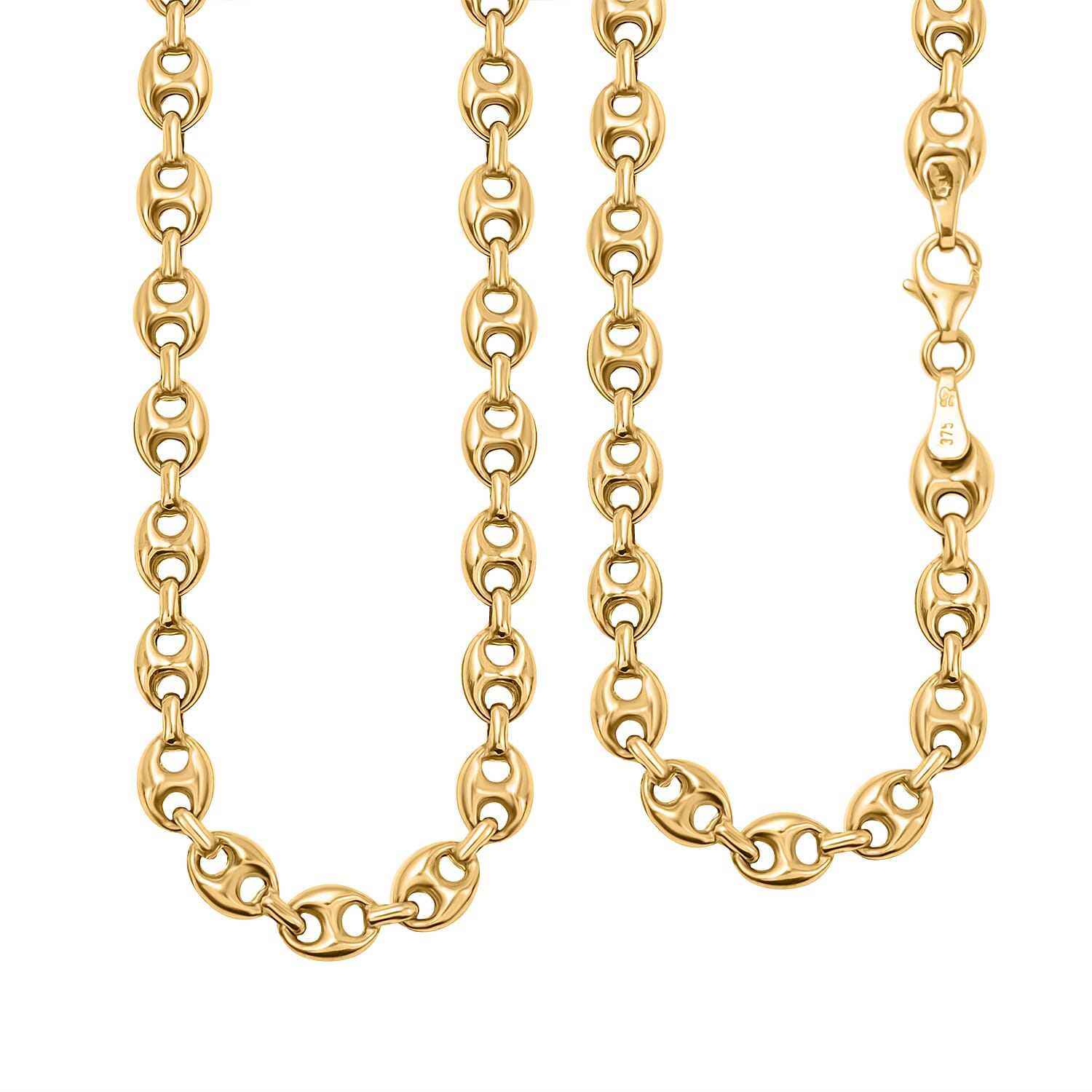 9K Yellow Gold Mariner Necklace Size - 22, Gold Wt 13.1