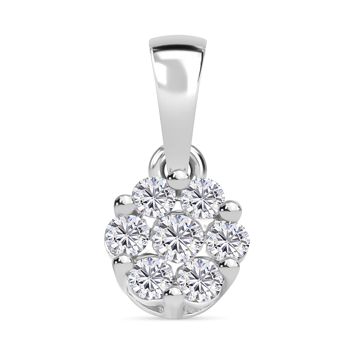 One Time Mega Deal - 9K White Gold Diamond Pendant