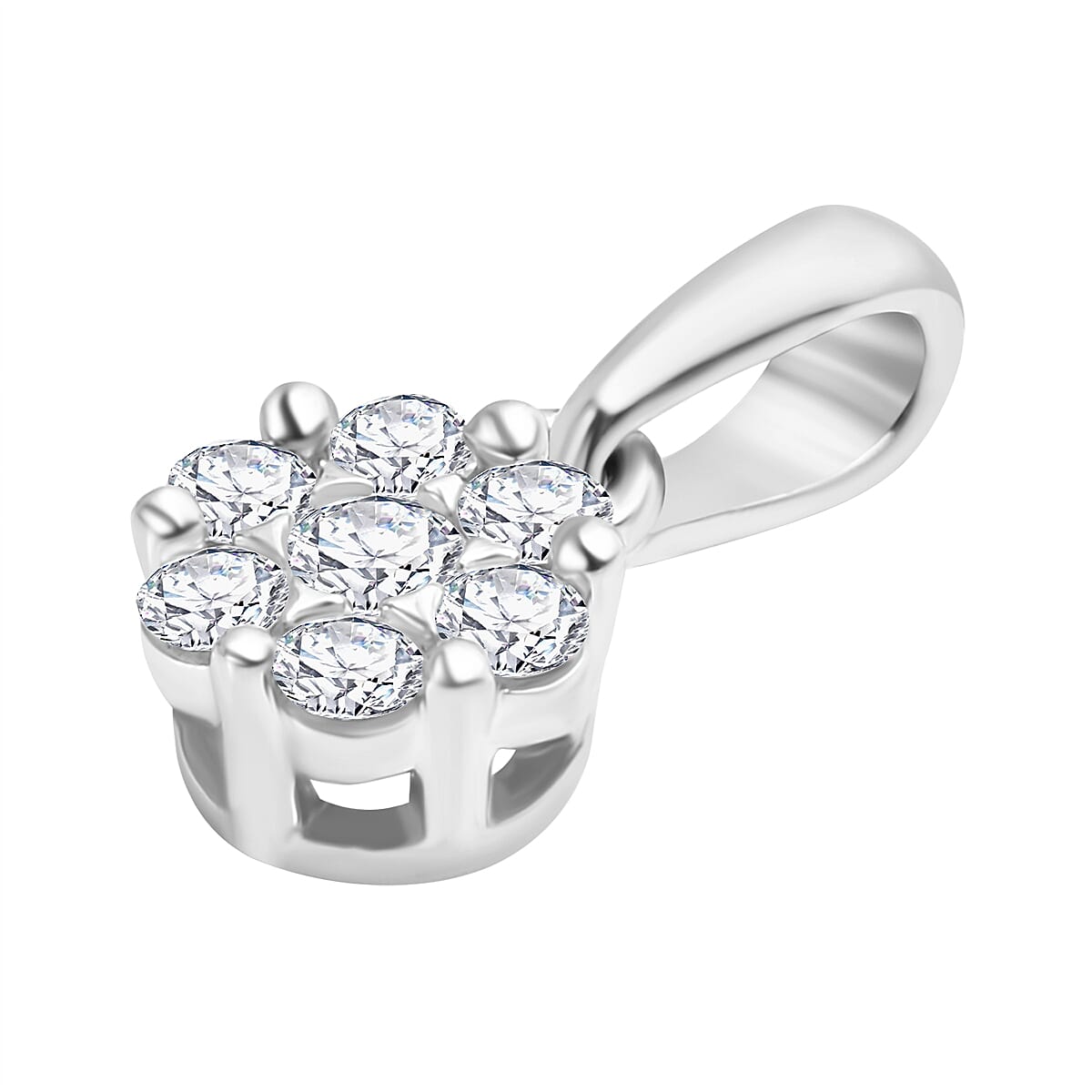 One Time Mega Deal - 9K White Gold Diamond Pendant
