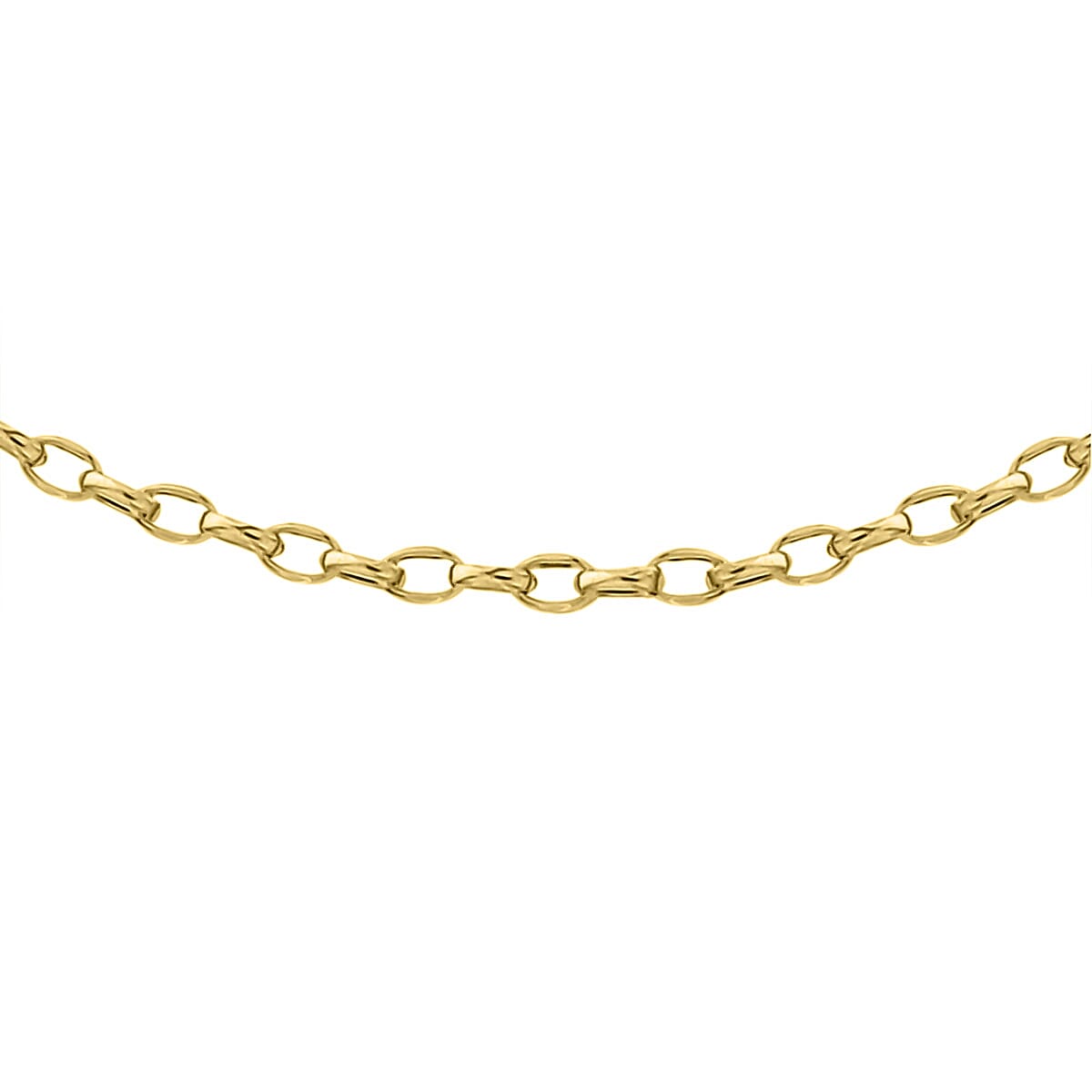 9K Yellow Gold Oval Diamond Cut Belcher Chain (Size - 20)