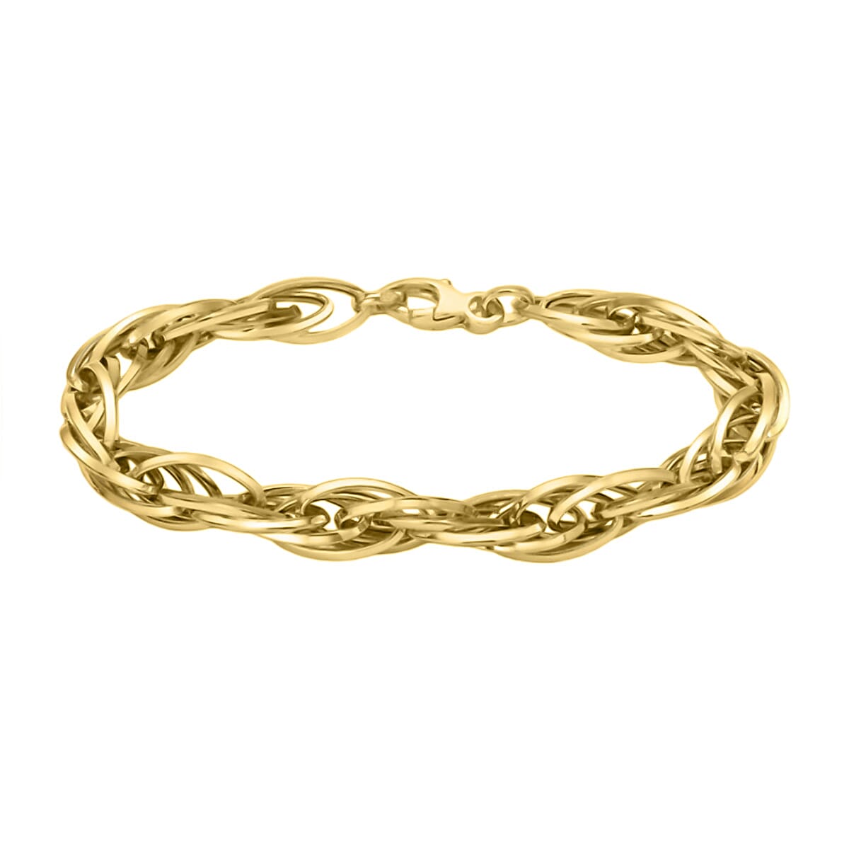 9K Yellow Gold Elliptic Slinky Prince Of Wales Bracelet (Size - 7.5), Gold Wt 6.6 Gms