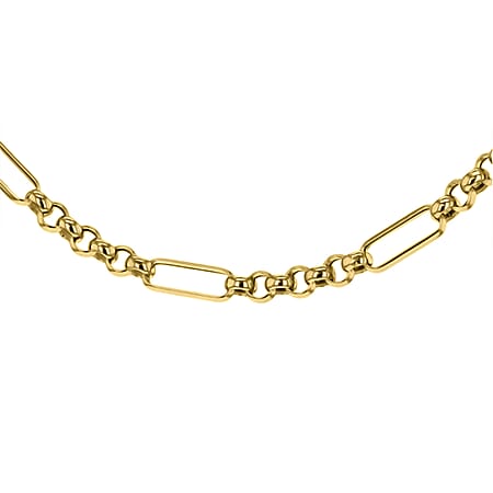 Vicenza Closeout - 18K Yellow Gold Figaro Belcher ALBERT Chain (Size - 18), Gold Wt. 6.50 Gms