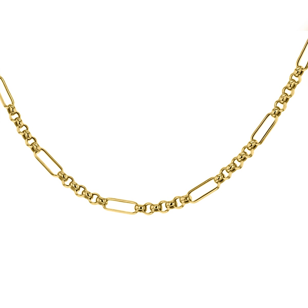 LIQUIDATION DEAL - Vicenza Closeout - 18K Yellow Gold Figaro Belcher ALBERT Chain (Size - 18), Gold Wt. 6.50 Gms