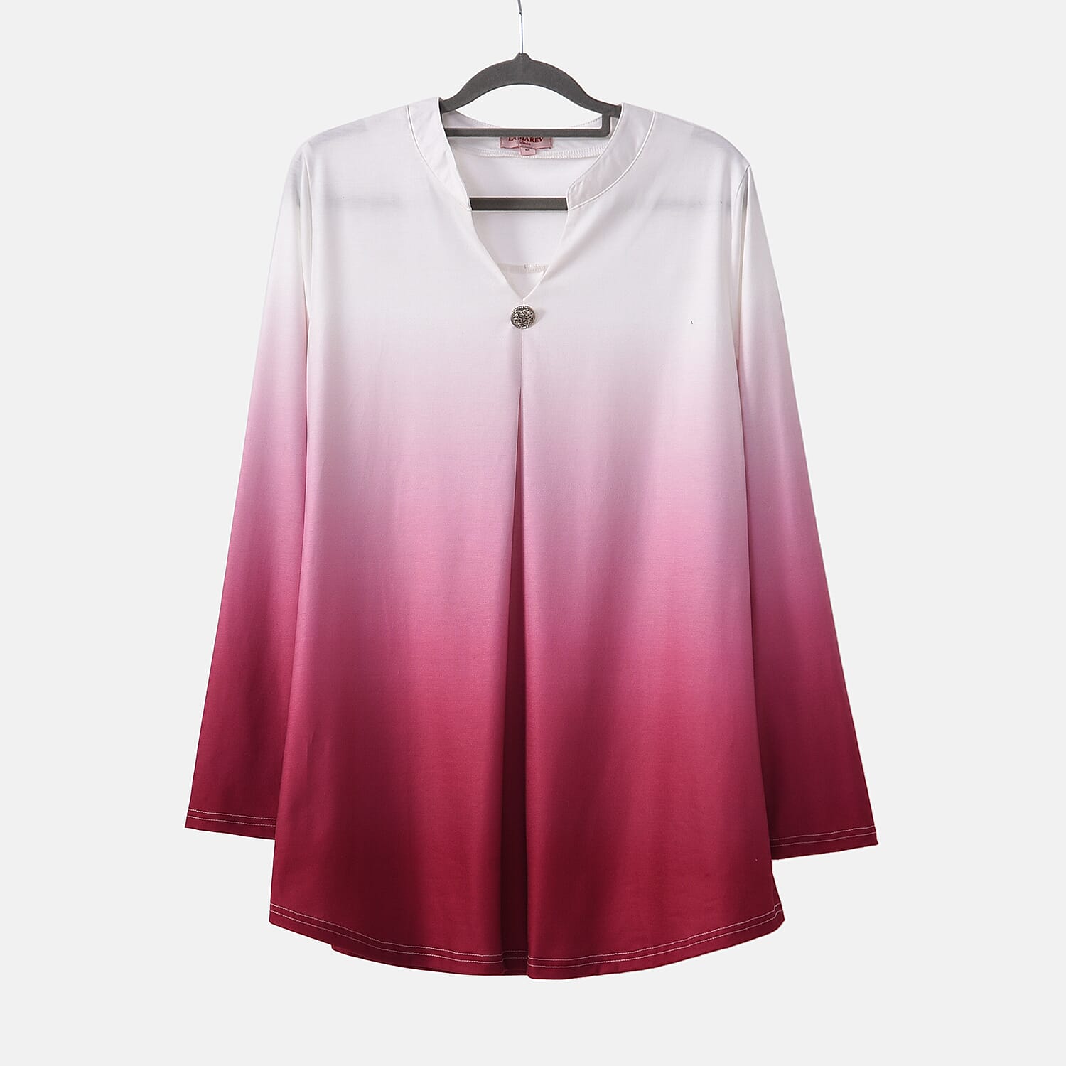 La Marey Gradient V-Neck Top - Red