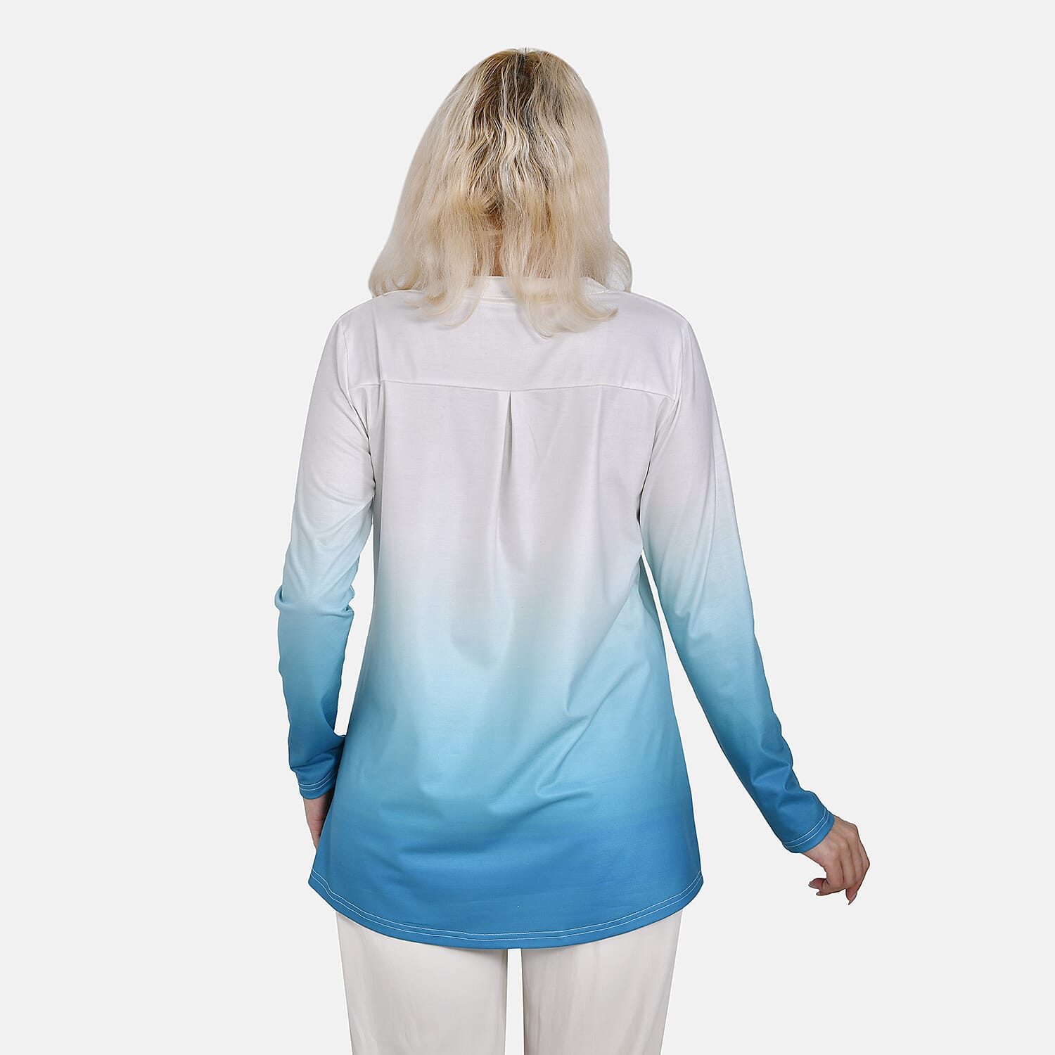 La Marey Gradient V-Neck Top - Red