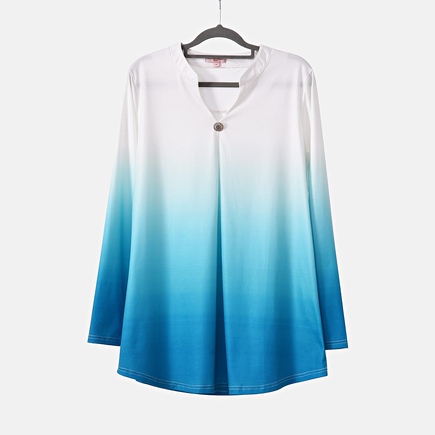 La Marey Gradient V-Neck Top - Red